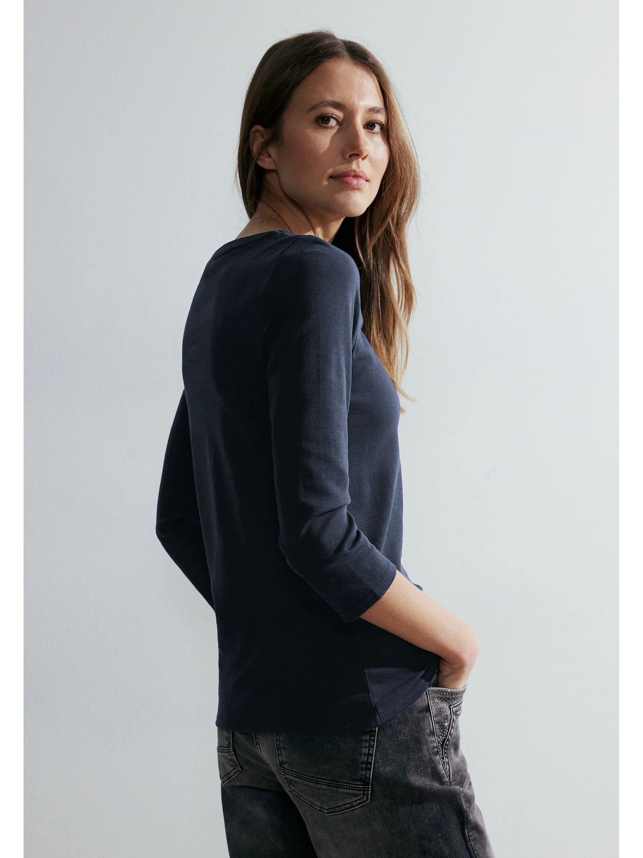 Cecil B317389 NOS Basic Boatneck Blau 864124 15512 3 Cecil B317389 NOS Basic Boatneck Blau 864124 15512 3