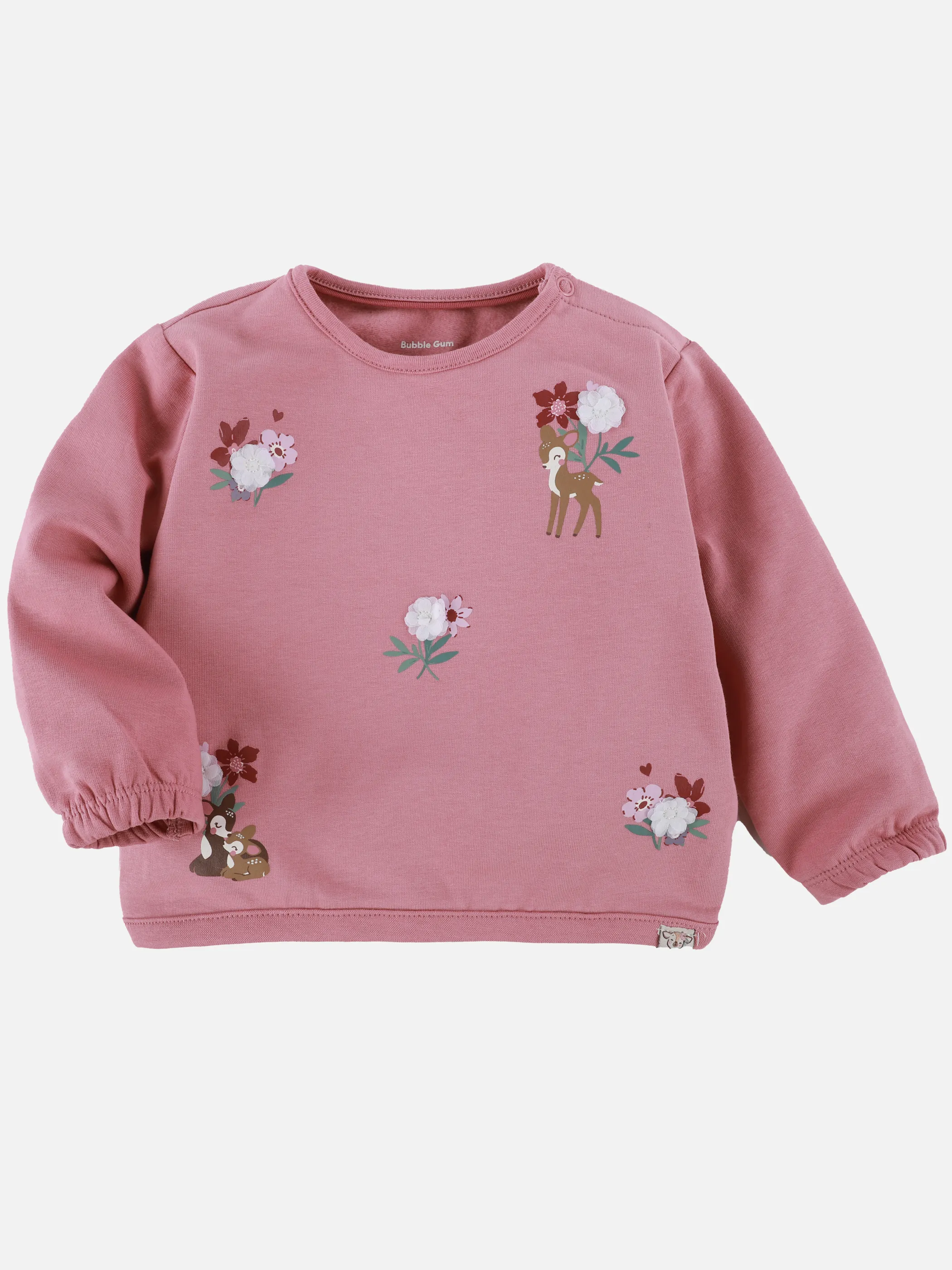 Bubble Gum BM Sweatshirt mit Blumen und Reh Print in pink Pink 913546 PINK 1