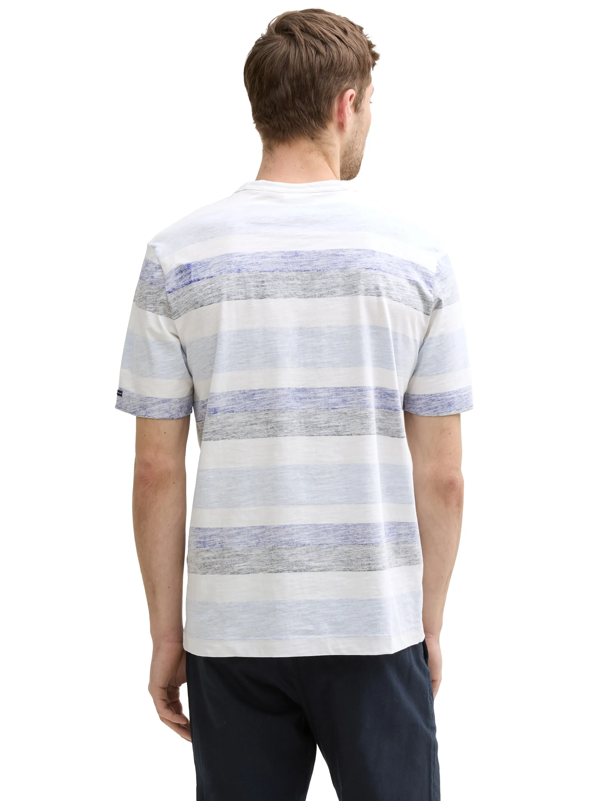 Tom Tailor 1046722 inside printed stripe t-shirt Orange 910666 38130 2