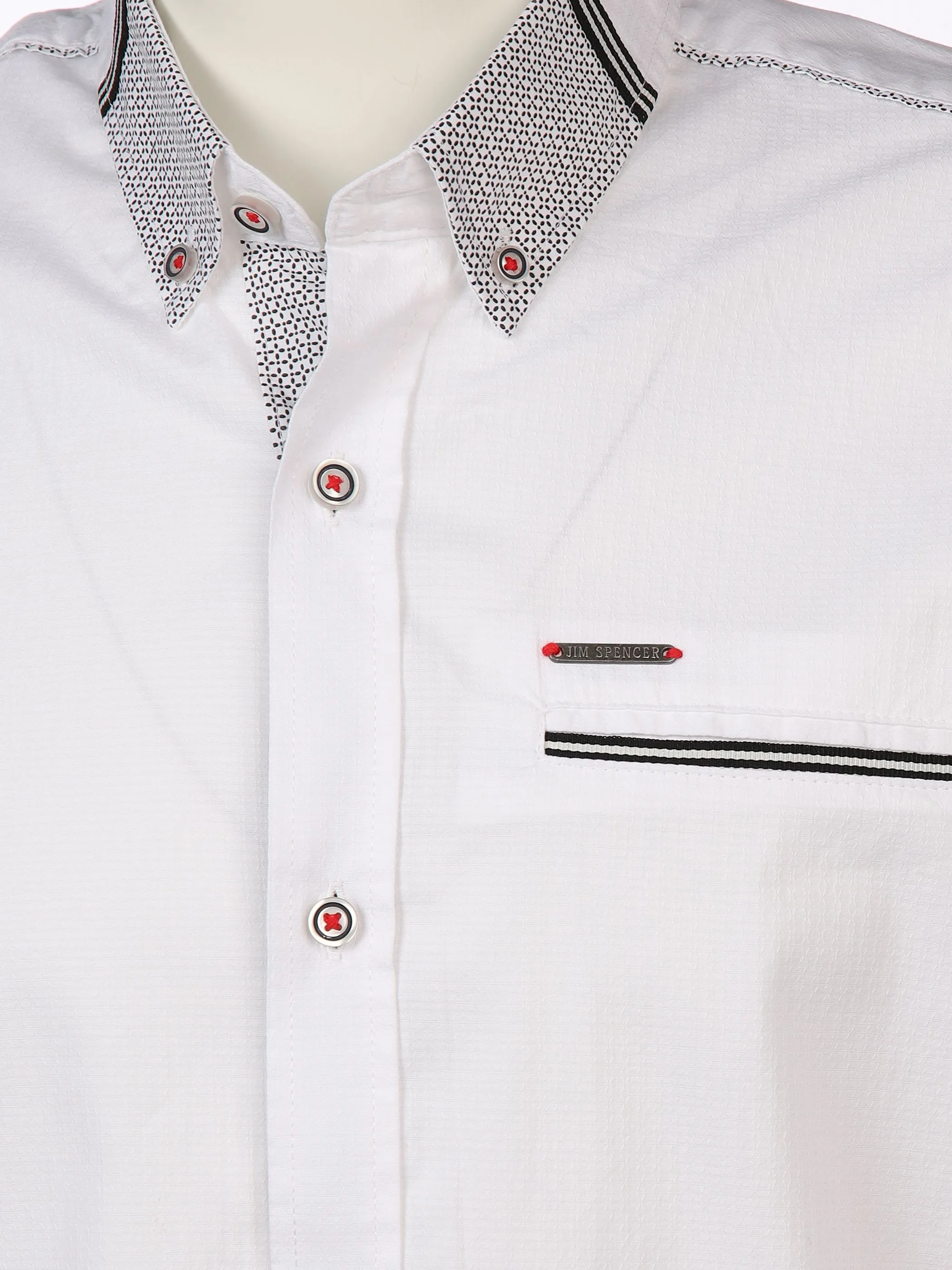 Jim Spencer He. Stehkragenhemd 1/2 Arm Weiß 892170 WHITE 3