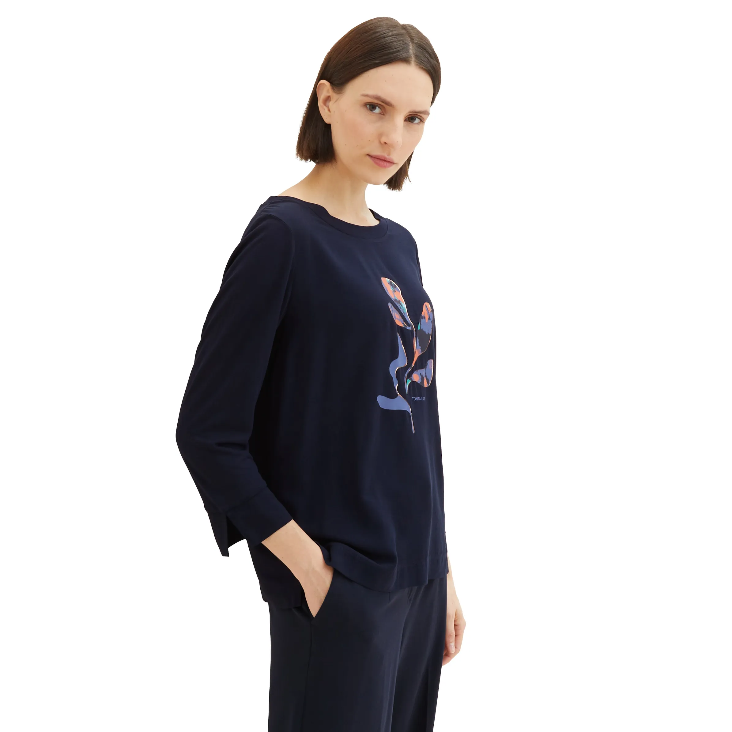Tom Tailor 1038161 T-shirt fabric mix Blau 883843 10668 4 Tom Tailor 1038161 T-shirt fabric mix Blau 883843 10668 4