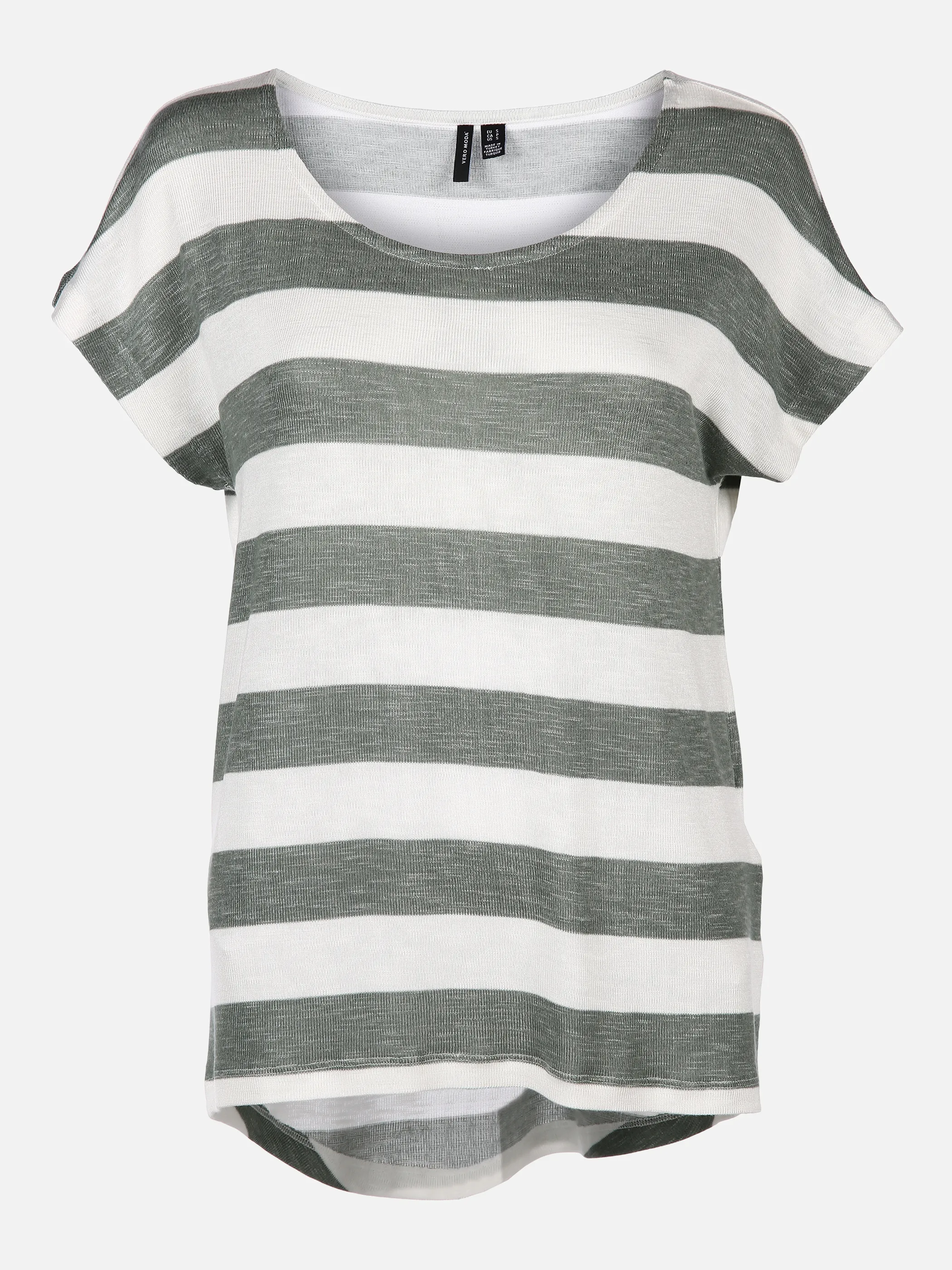 VERO MODA Vmwide Stripe S/L Top Ga Noos - T-shirt Donna A Righe, Manica Lunga, Blu/Bianco, Taglia XS, In Viscosa Sostenibile Lenzing™ Ecovero™