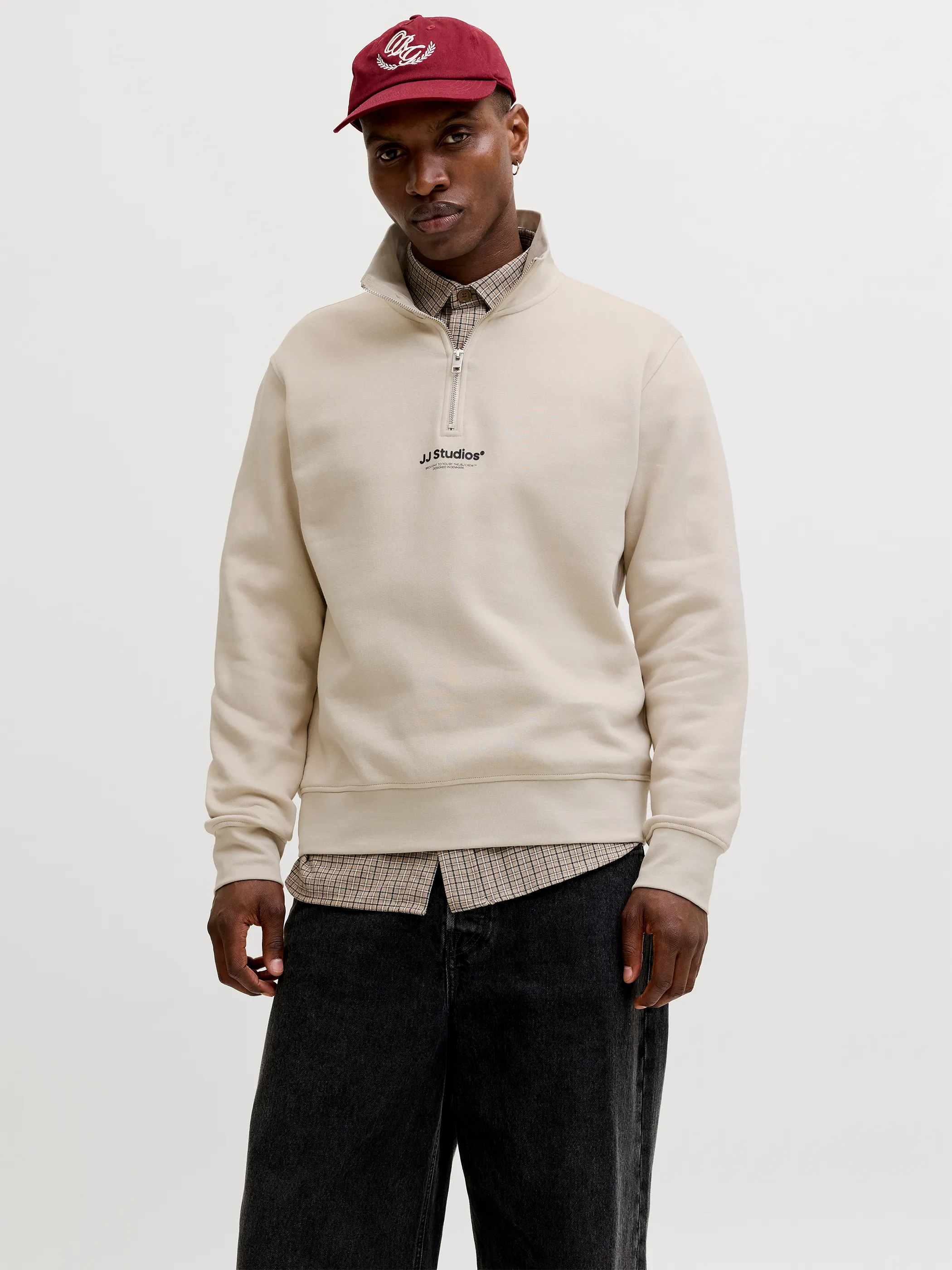 Jack Jones 12278793 JJESOHO SWEAT QUARTER Braun 928232 176631 1
