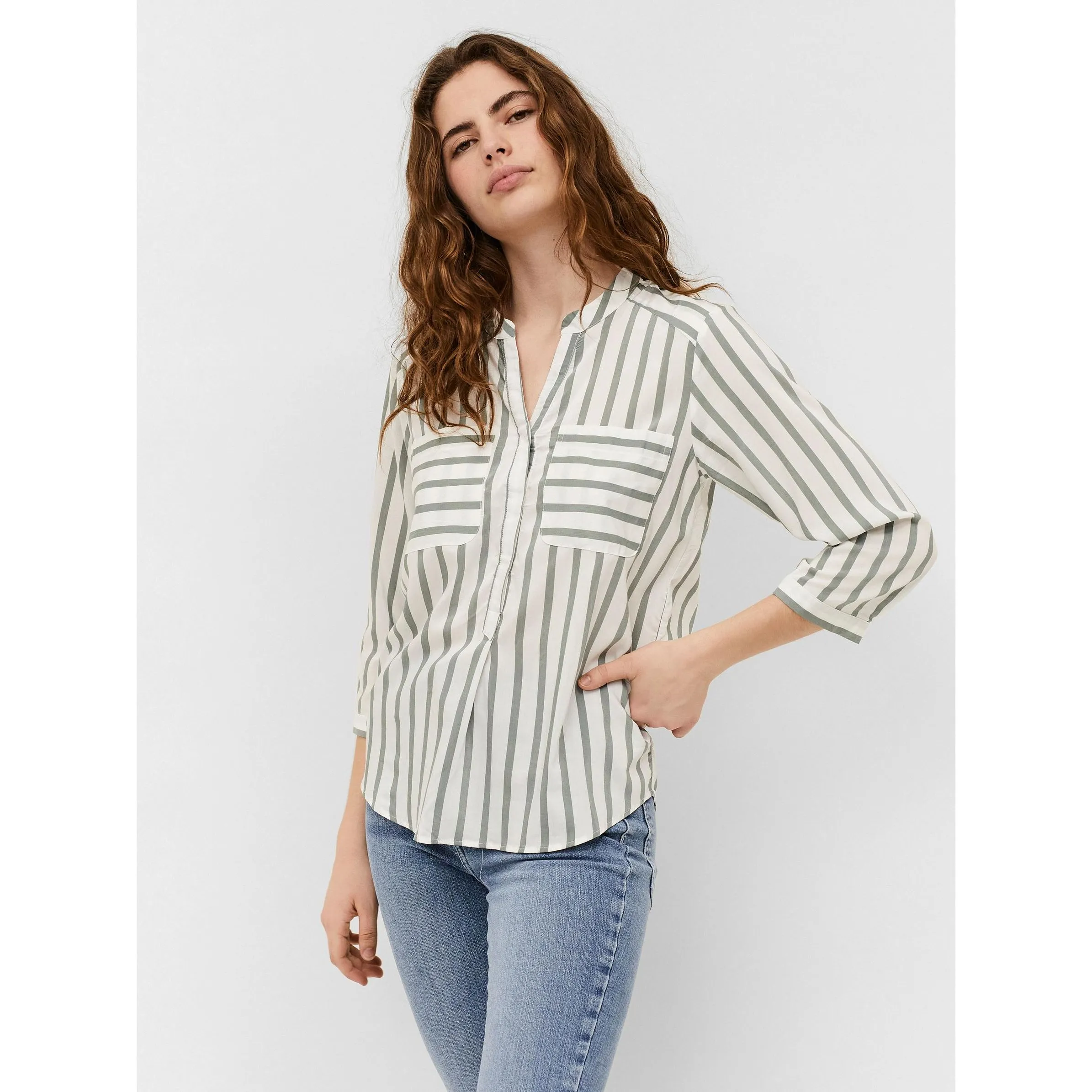 Vero Moda 10188642 VMERIKA STRIPE 3/4 SH Weiß 773517 175598077 2 Vero Moda 10188642 VMERIKA STRIPE 3/4 SH Weiß 773517 175598077 2