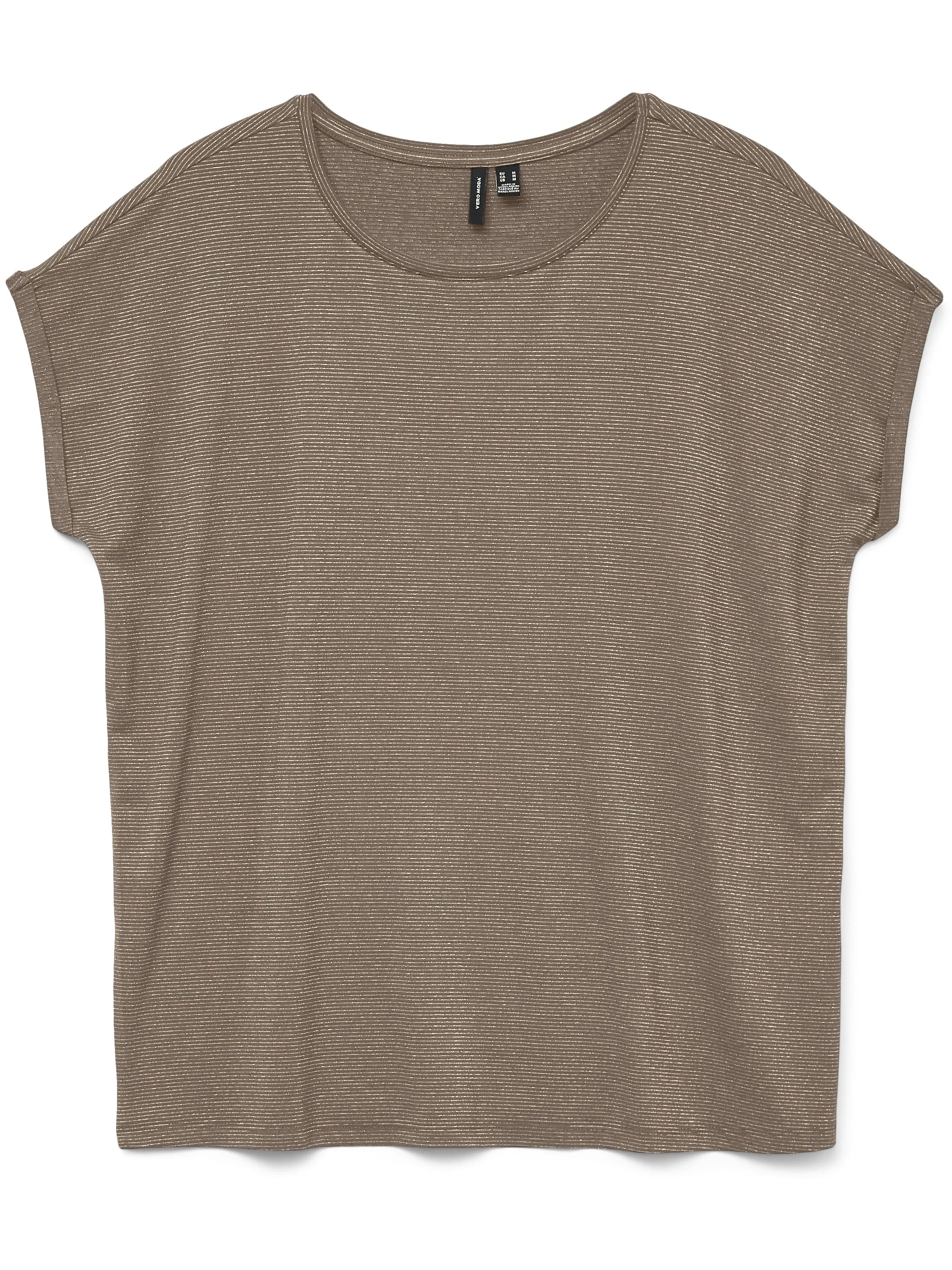 Vero Moda 10250488 VMLAVA GLITTER SS TOP STRIPE Braun 852566 274096003 1