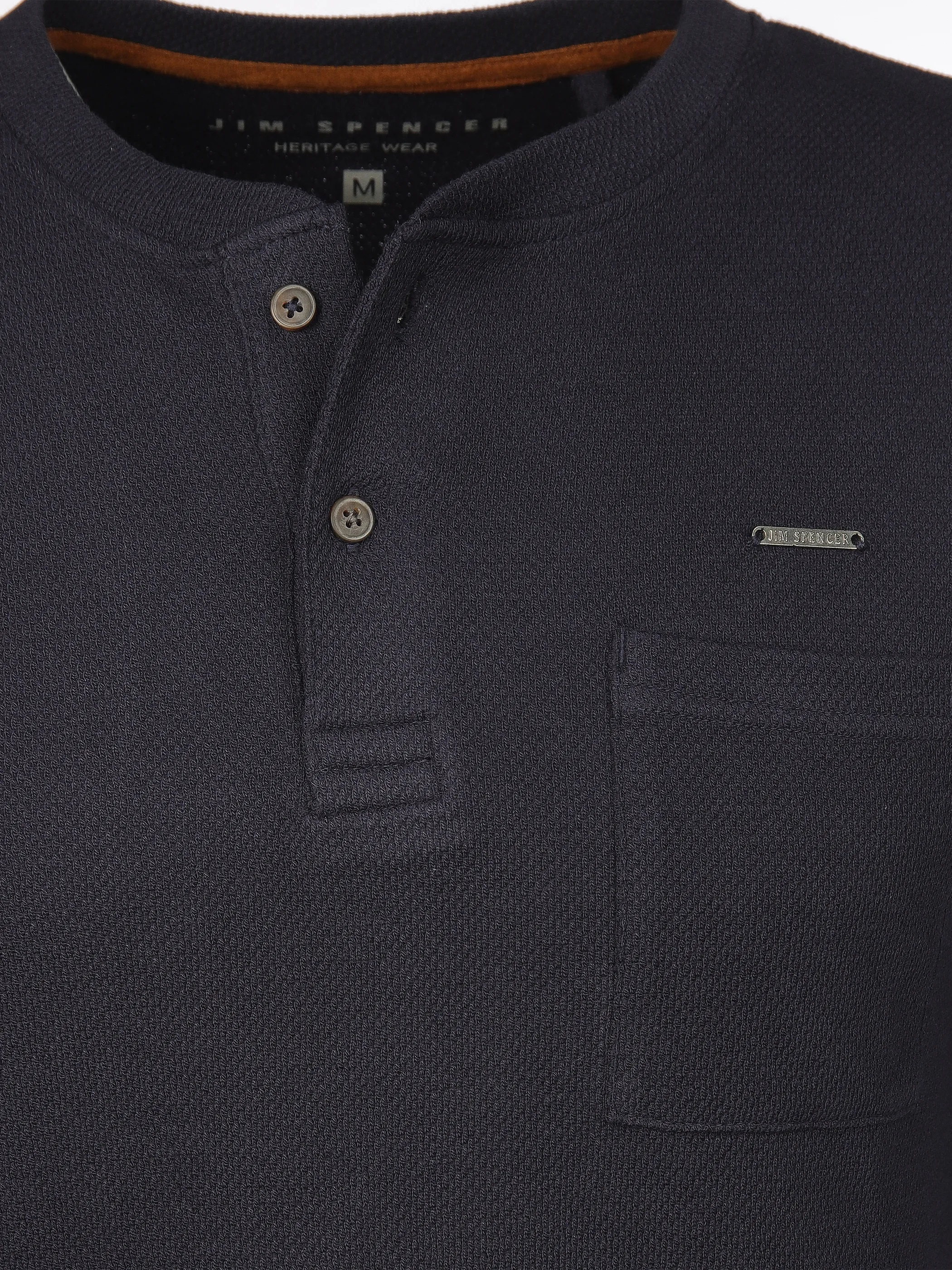 Jim Spencer He. Henleyshirt 1/1 Arm waffle Blau 913323 NAVY 3
