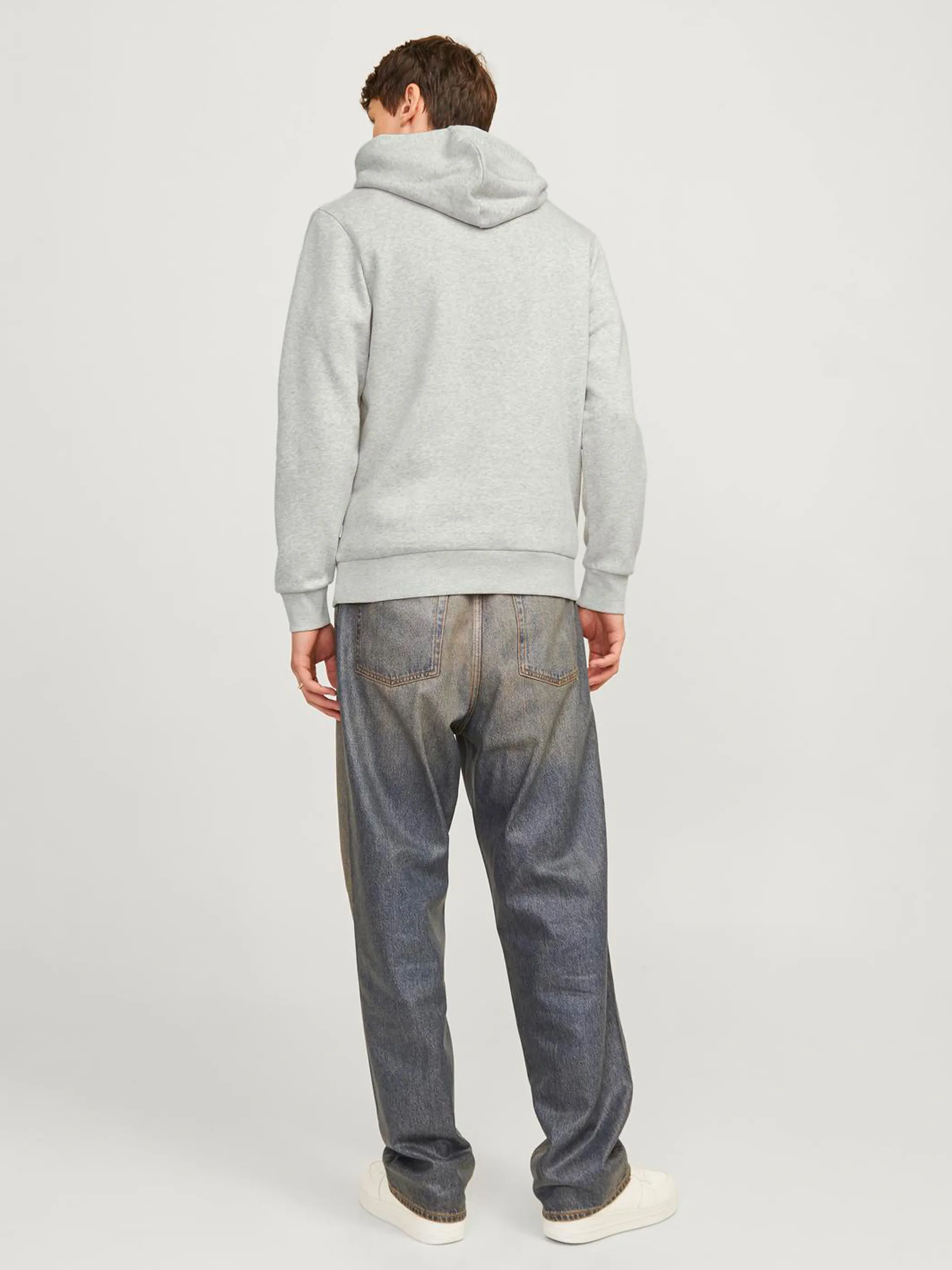 Jack Jones 12255617 JJELOGO SWEAT HOOD 2 Weiß 895765 200349 2