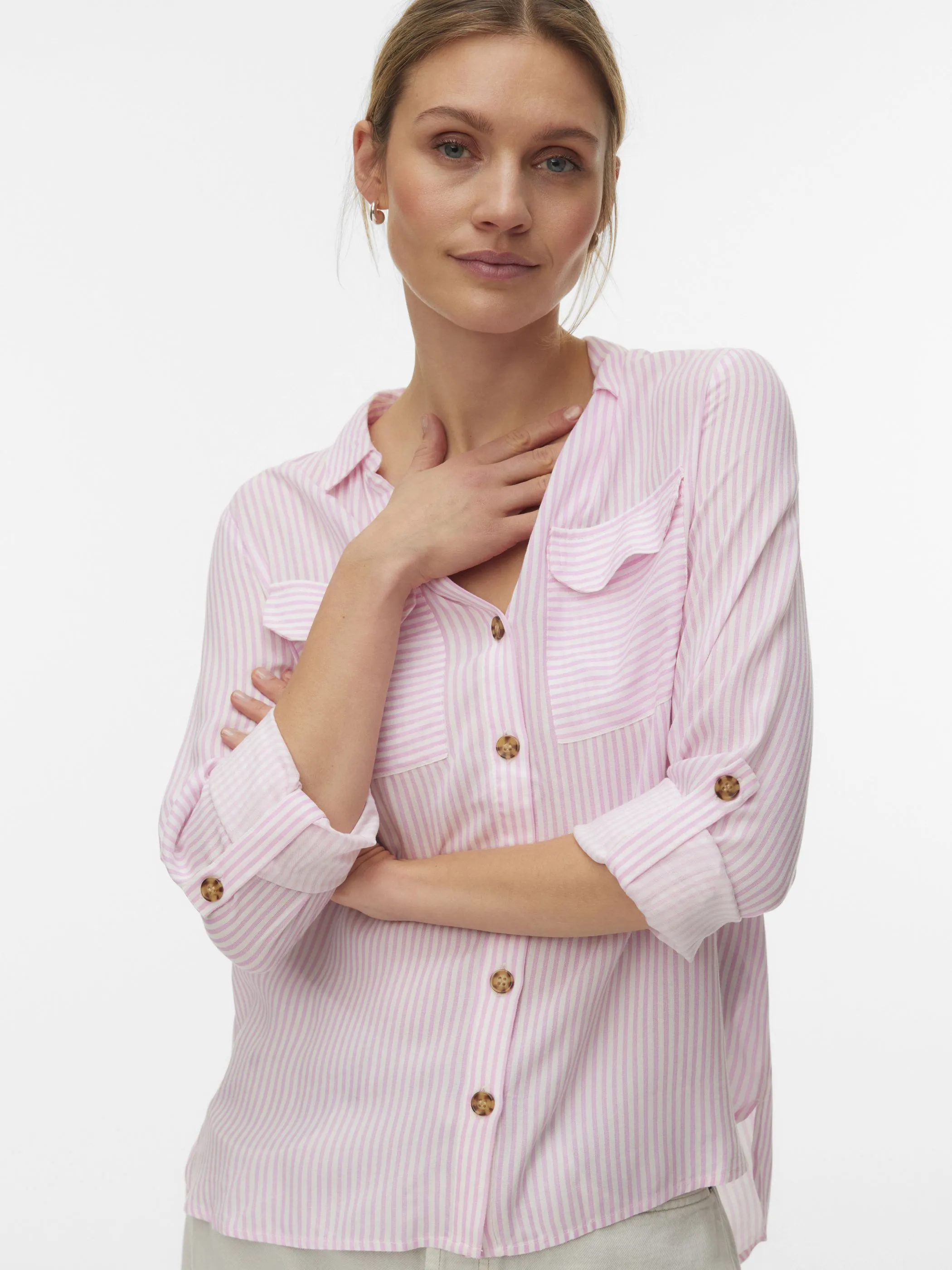 Vero Moda 10275283 VMBUMPY L/S SHIRT NEW Pink 866195 290741025 5