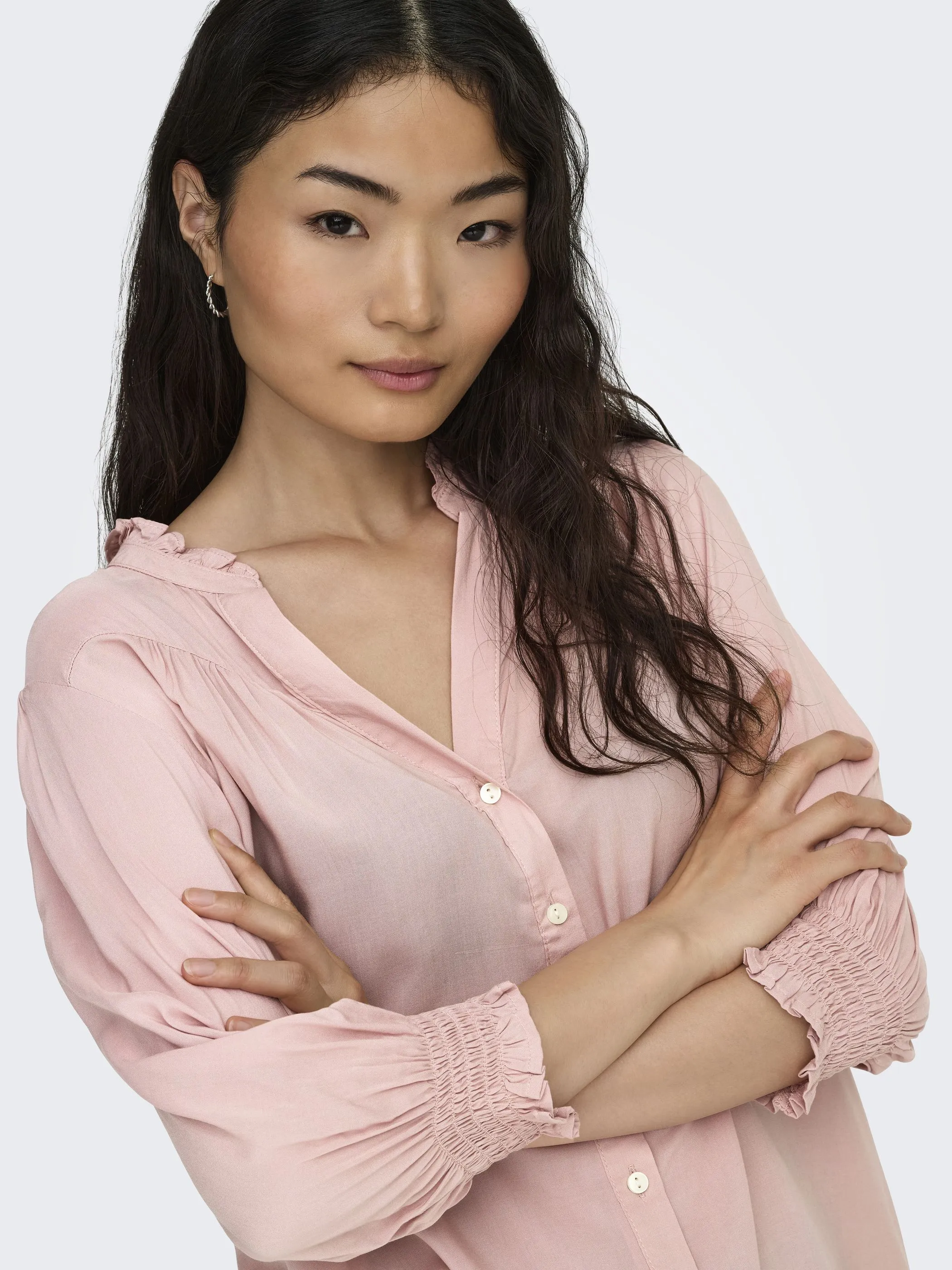 Only 15332997 ONLRAYA 3/4 SHIRT WVN Rosa 906669 178118 3