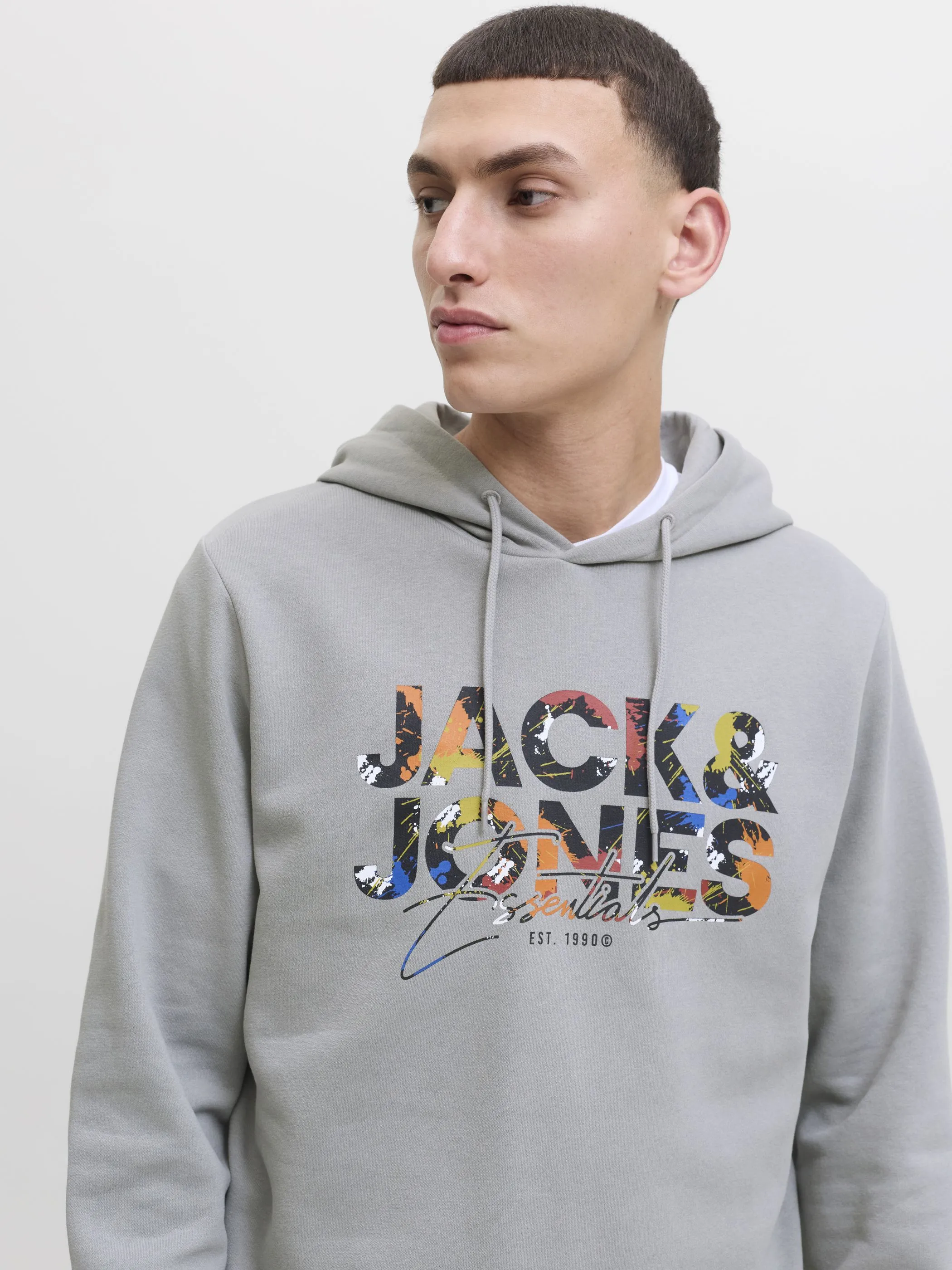 Jack Jones 12279119 JJGEPLAS SWEAT HOOD Grau 913159 278262 Jack Jones 12279119 JJGEPLAS SWEAT HOOD Grau 913159 278262
