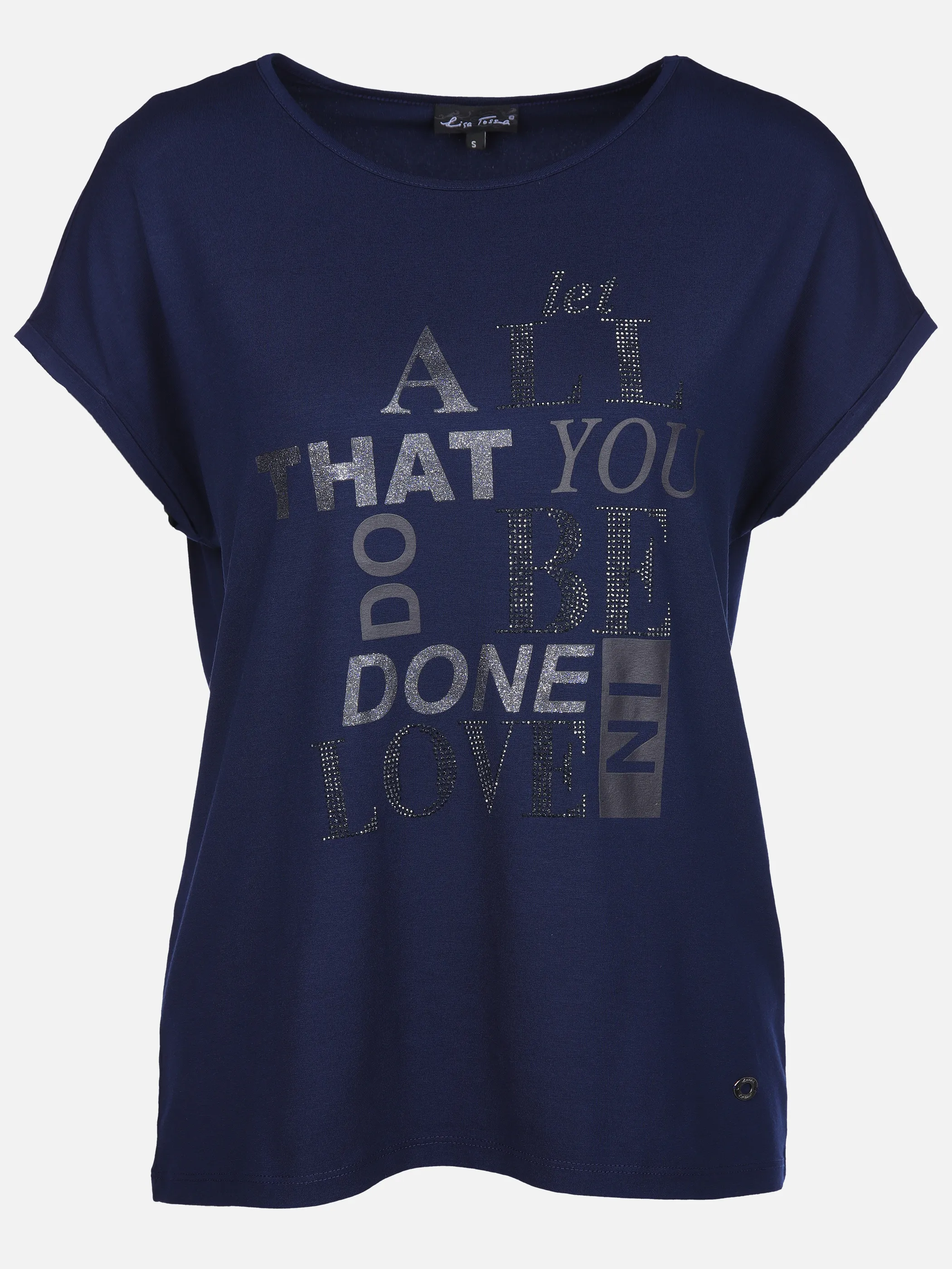 Lisa Tossa Da-Shirt m. Glitzersteine Marine 908154 MARINE 1