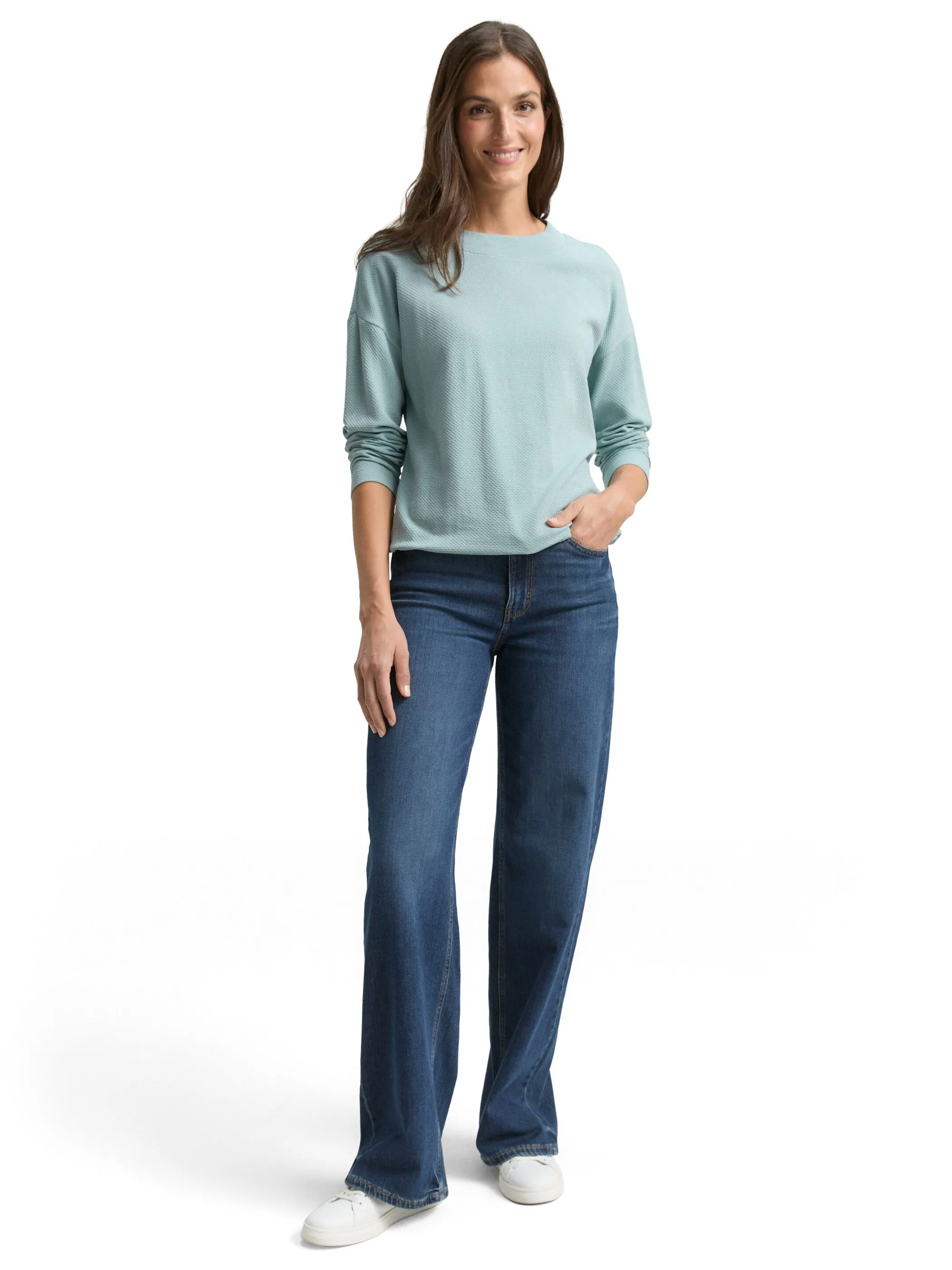 Tom Tailor 1049036 Sweatshirt basket rib Grün 918874 27450 4