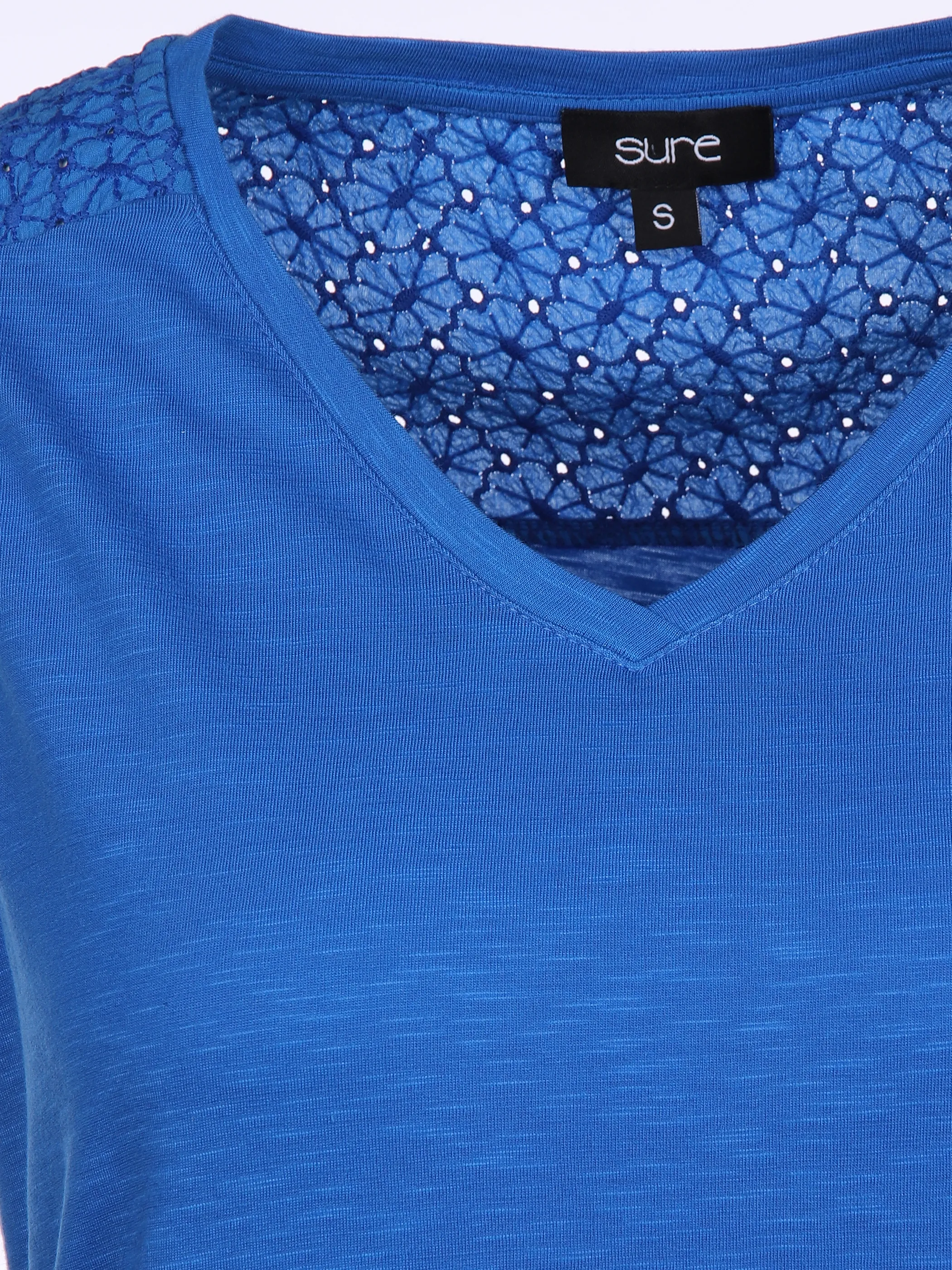 Sure Da-Jerseytop m. Spitzenpasse Blau 894092 BLAU 3 Sure Da-Jerseytop m. Spitzenpasse Blau 894092 BLAU 3