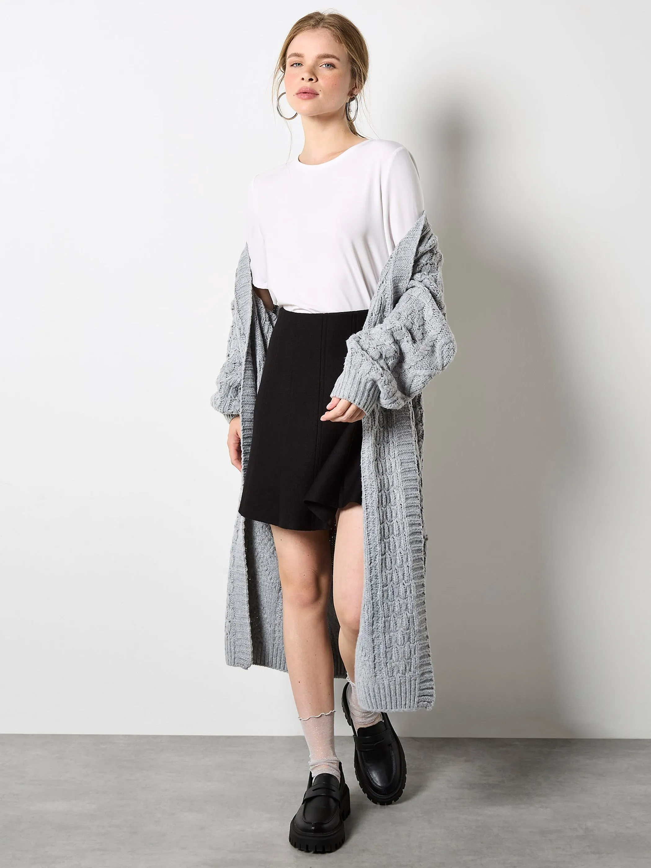 Apricot X151981 Apricot Chevron Knitted Rara Skirt Schwarz 923964 BLK 4