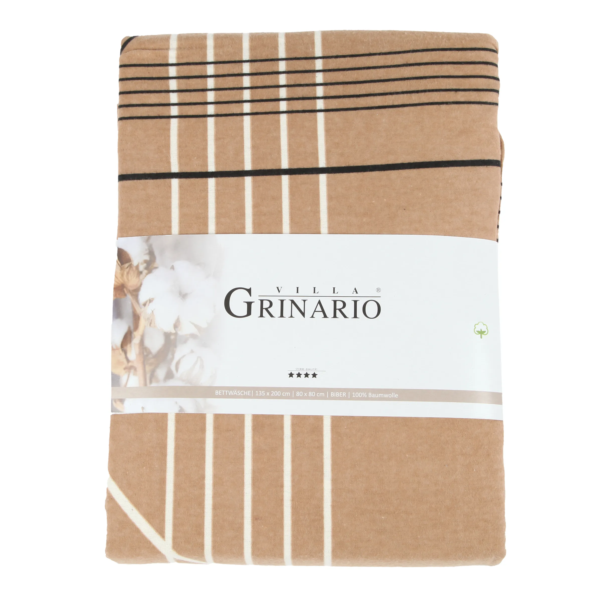 Villa Grinario Biber Bettwäsch flanell Muster Beige 882053 CAMEL 2 Villa Grinario Biber Bettwäsch flanell Muster Beige 882053 CAMEL 2