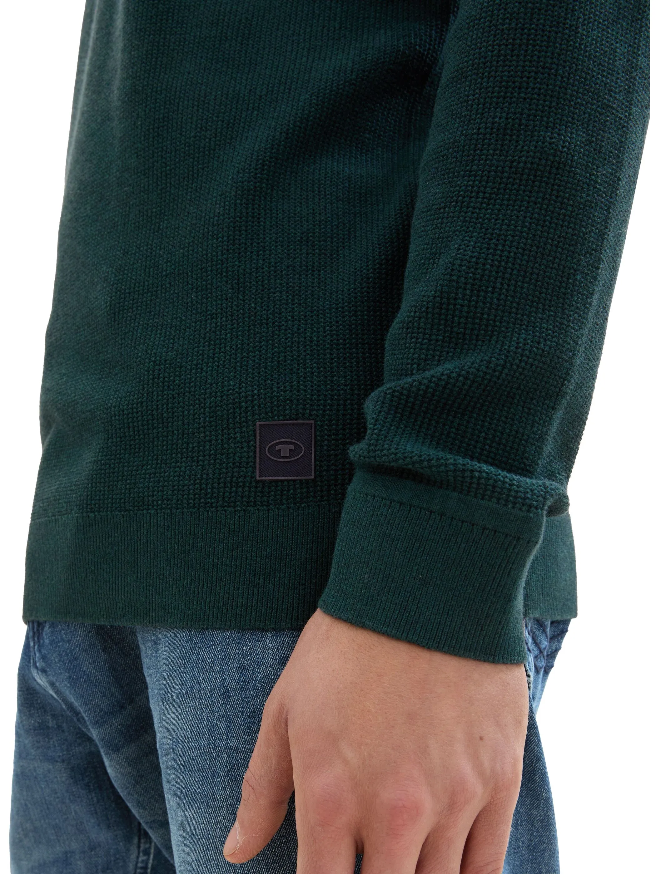 Tom Tailor 1042453 NOS structured crewneck knit Grün 898700 36296
