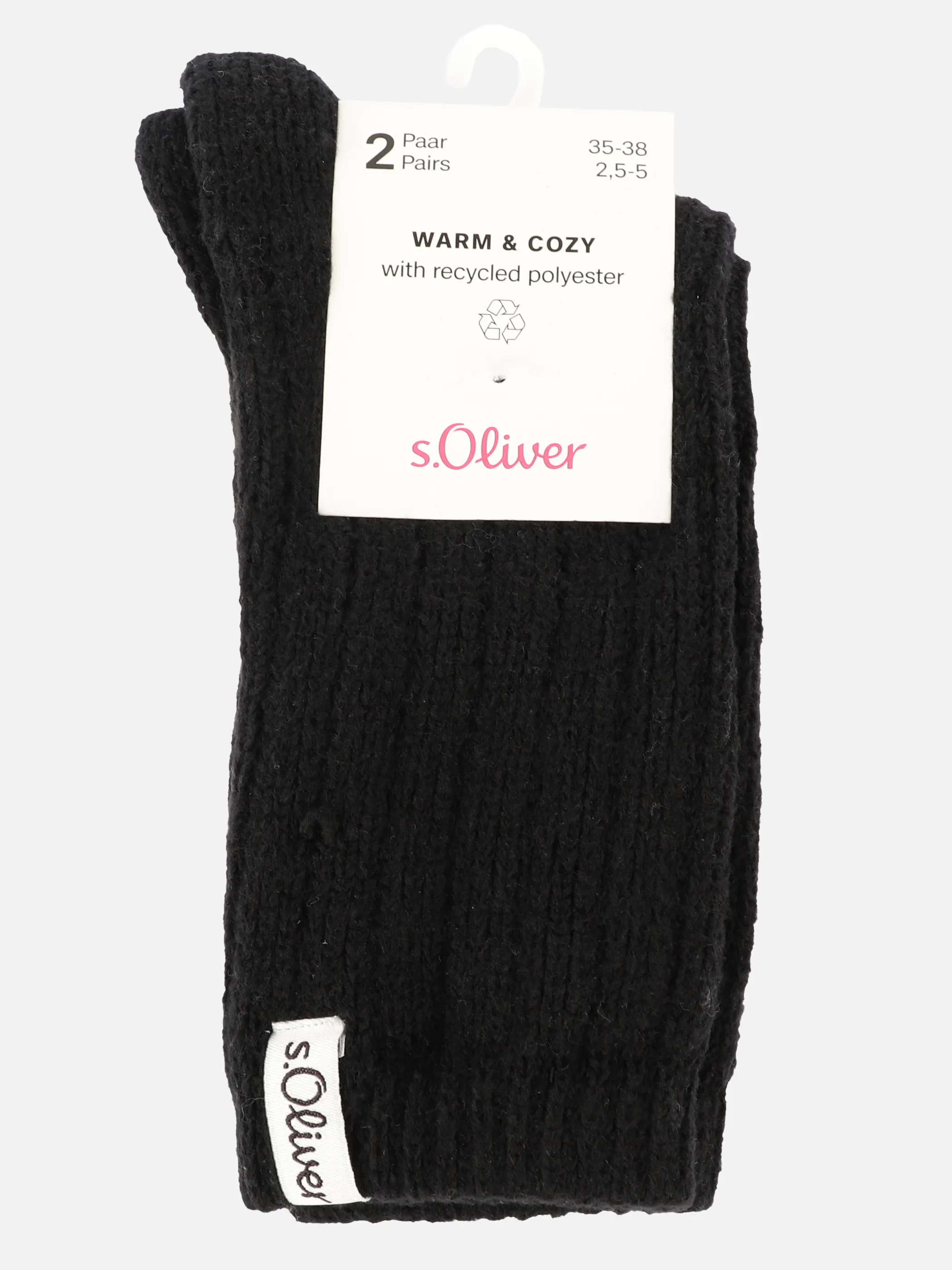s.Oliver S20742 Warm & Cozy sustainable Socke 2er Schwarz 898903 9997 3