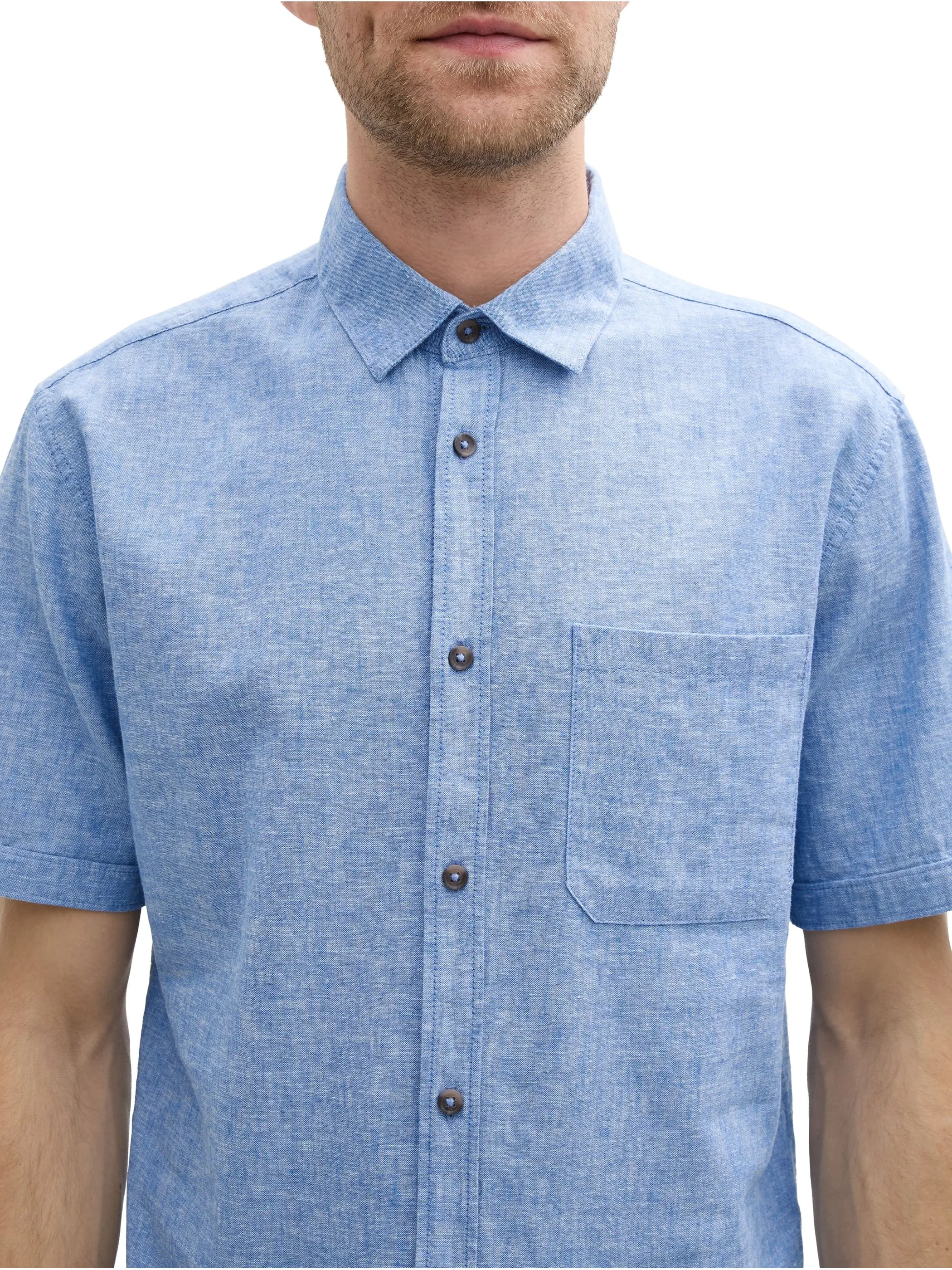 Tom Tailor 1045098 NOS cotton linen shirt Blau 905890 37199 4