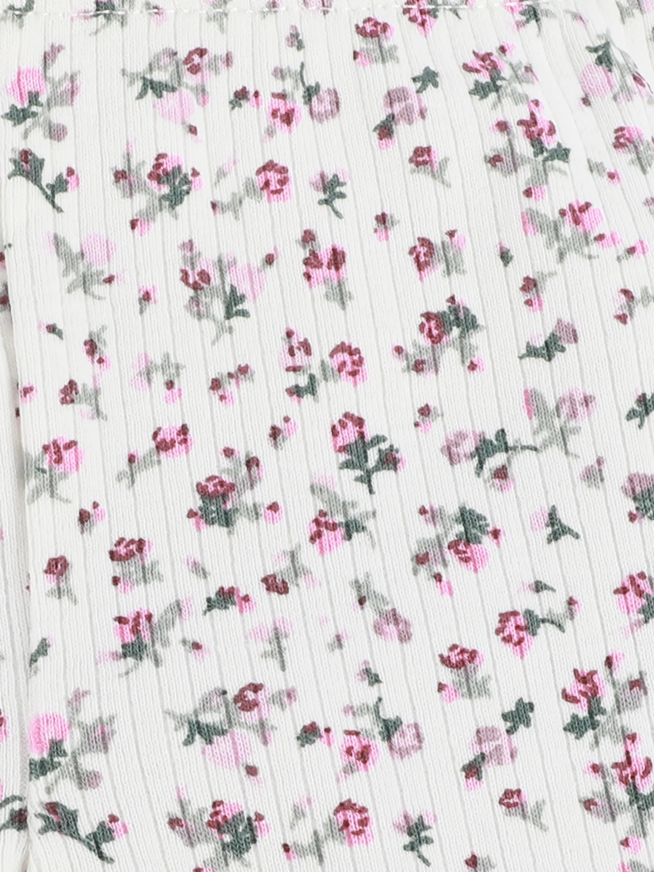 Bubble Gum BM Ripp Leggings mit Blumen AOP in beige Beige 906706 BEIGE 3