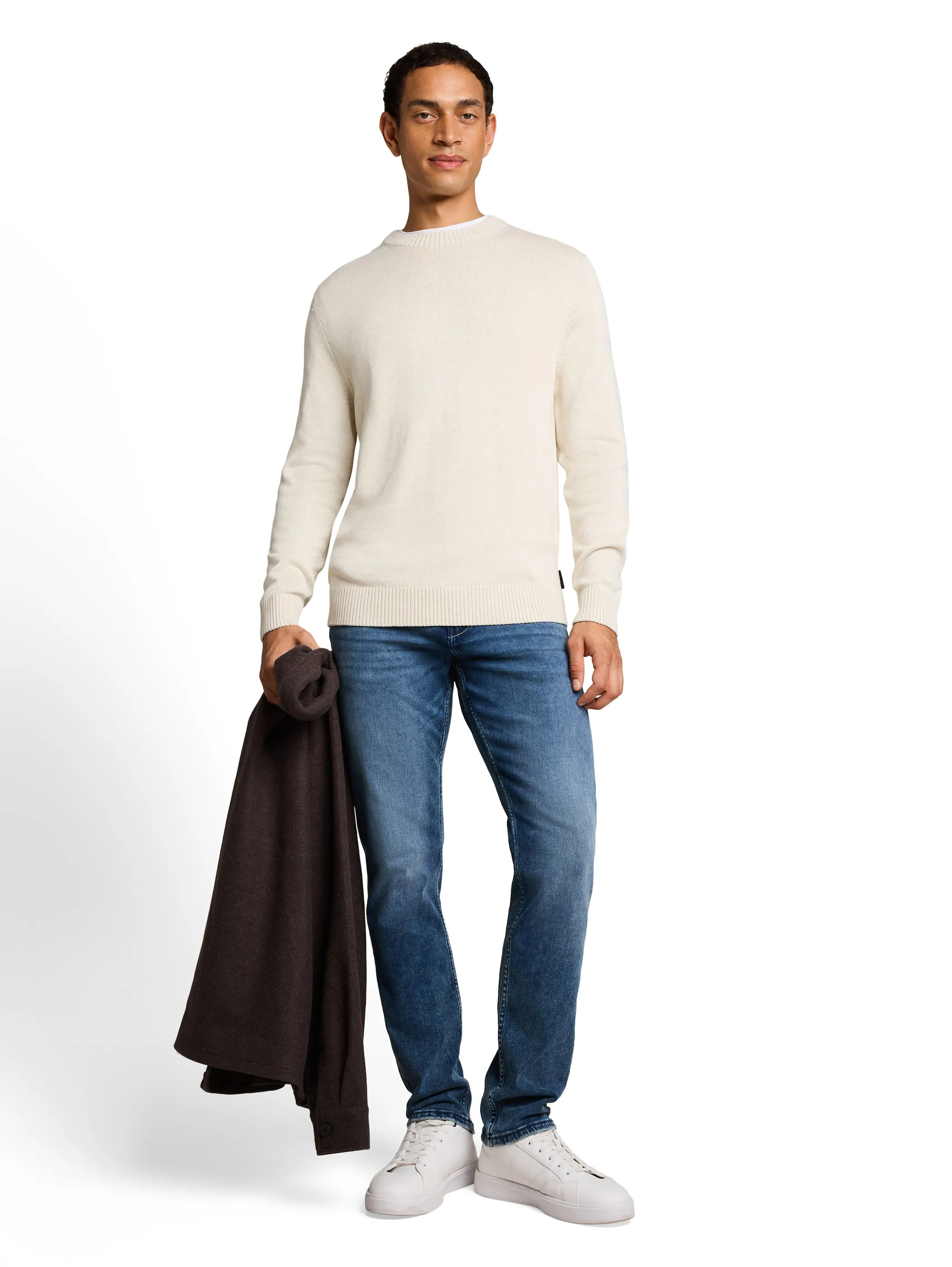 Tom Tailor 1052506 crew neck pullover knit Weiß 934258 41008 1