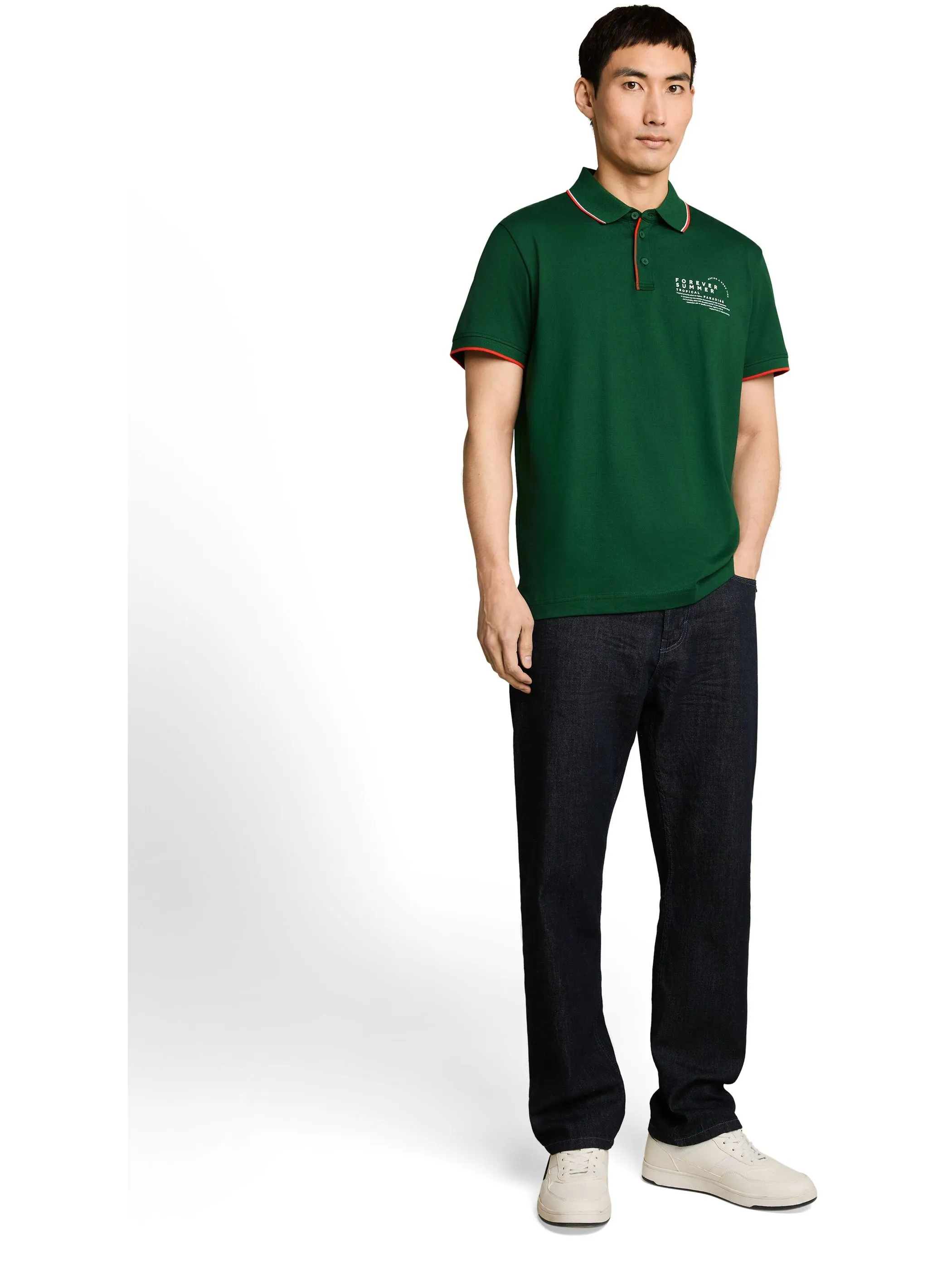 Tom Tailor 1053338 printed polo Grün 926458 15593 4
