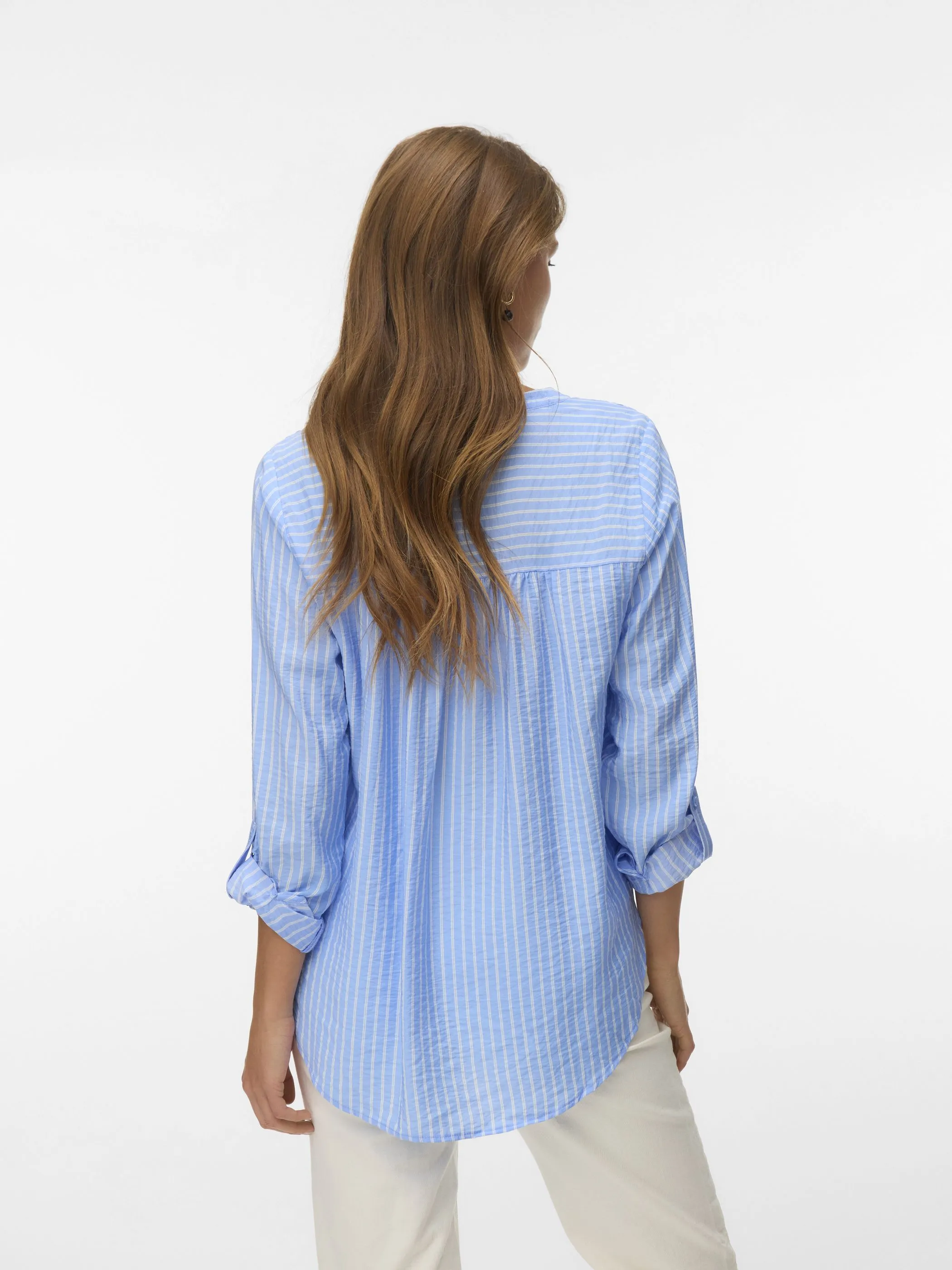 Vero Moda 10340684 VMKAJA LS V-NECK FOLD Blau 922151 199949001 2