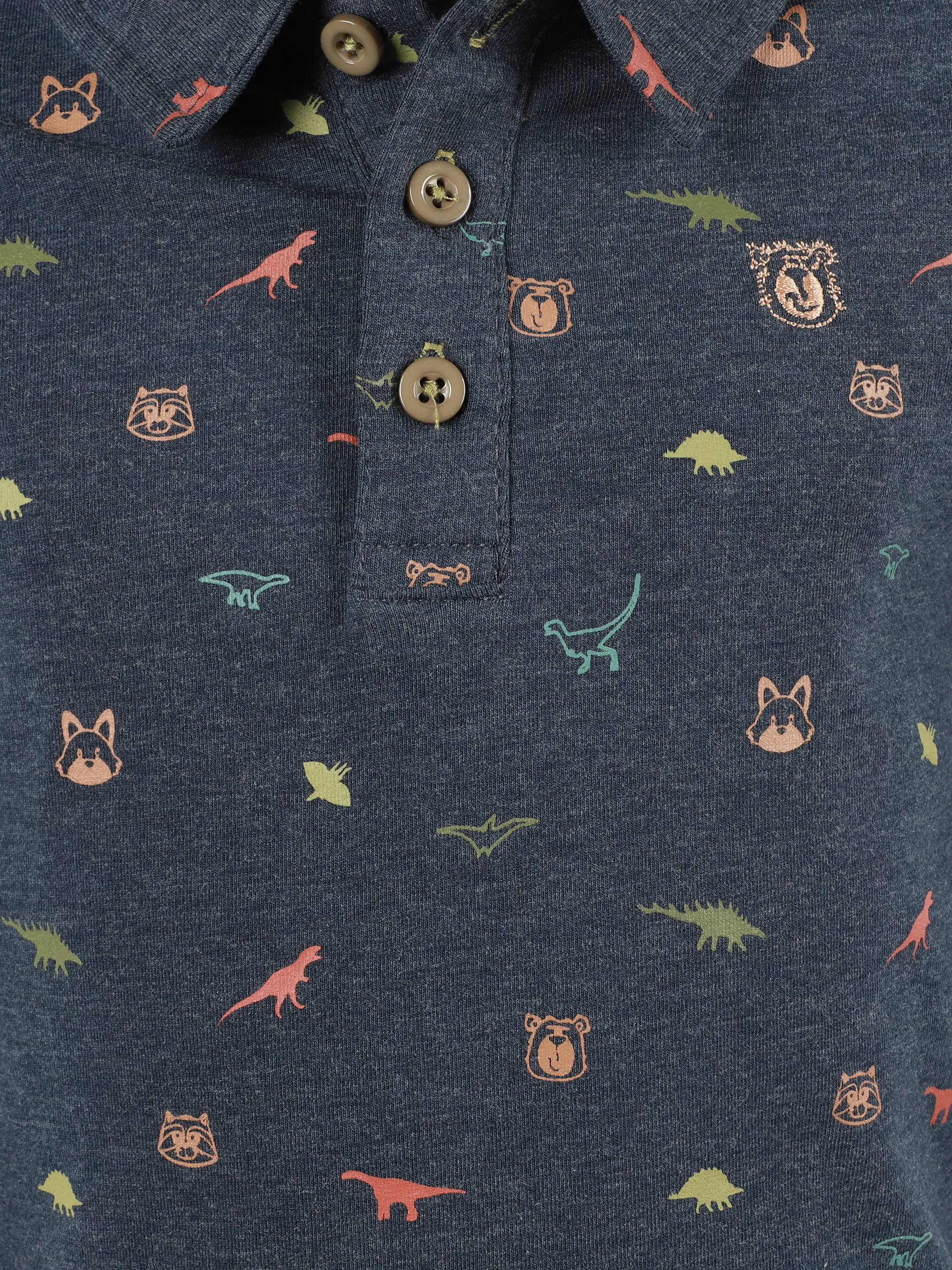 One Way KJ Poloshirt Longsleeve mit Dino AOP in blau Blau 913489 BLAU 3 One Way KJ Poloshirt Longsleeve mit Dino AOP in blau Blau 913489 BLAU 3