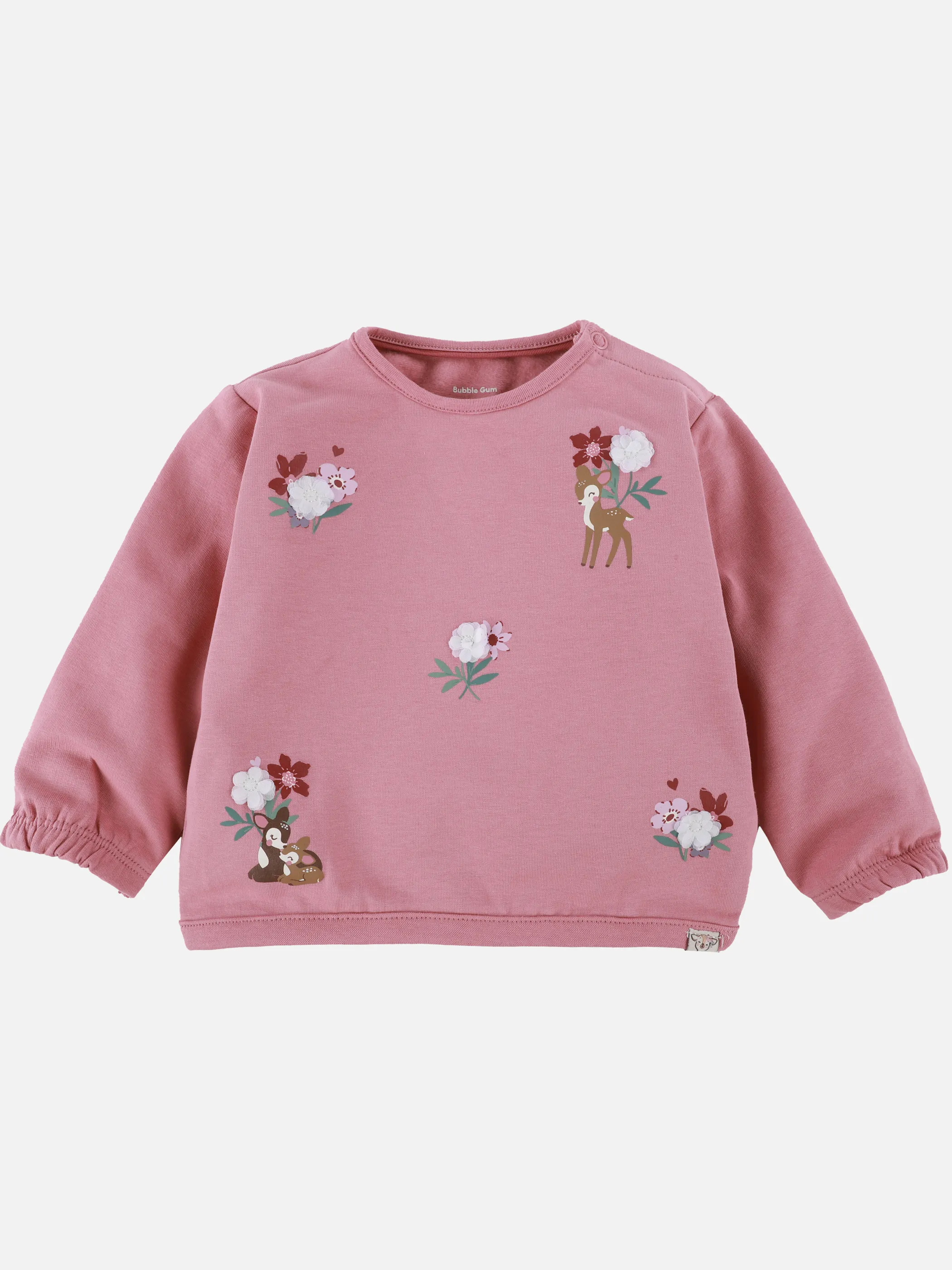 Bubble Gum BM Sweatshirt mit Blumen und Reh Print in pink Pink 913546 PINK 2