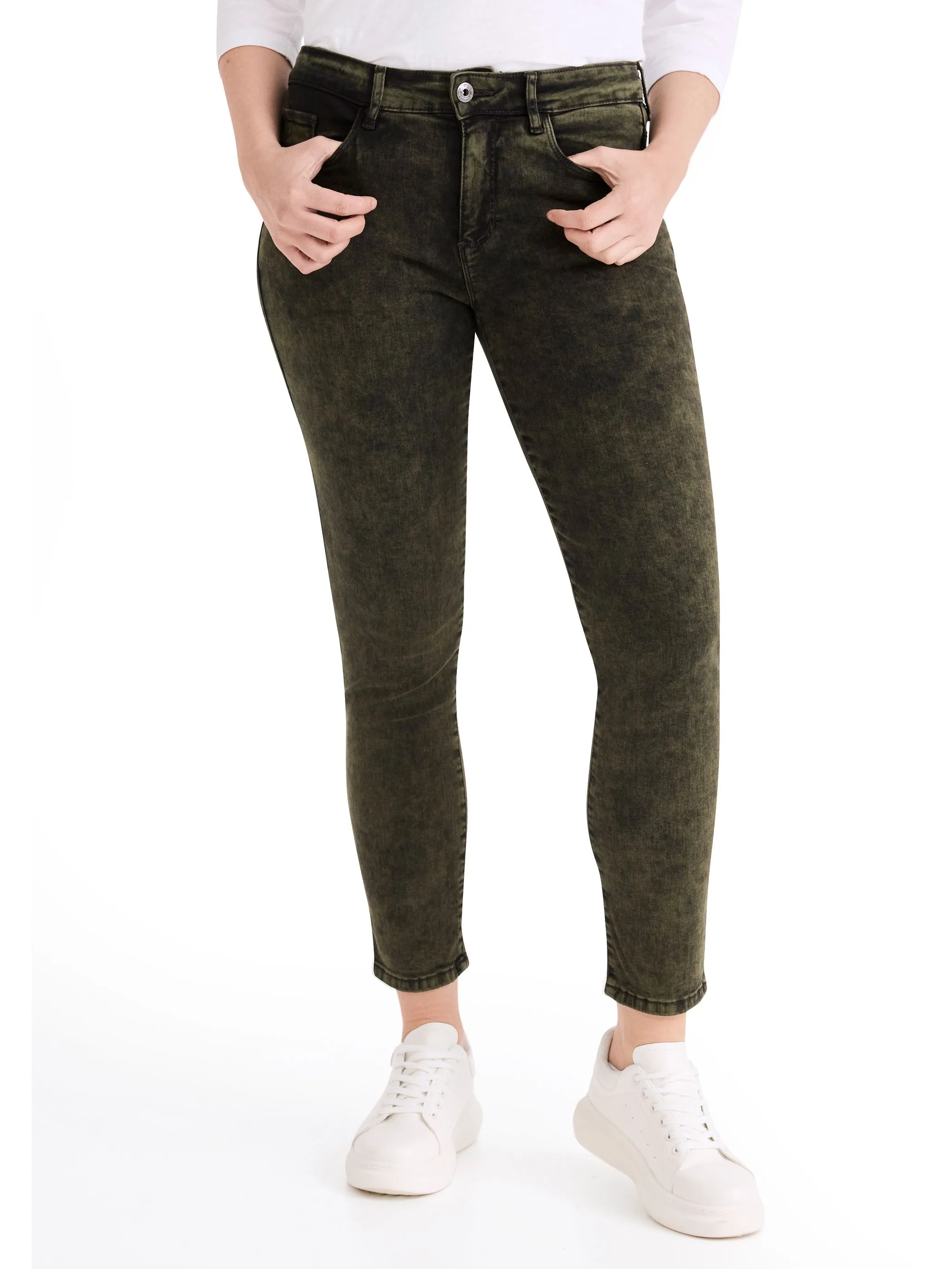 Stooker DOB 22900980007747 Da. Hosen lang, Oliv 888723 7747 1