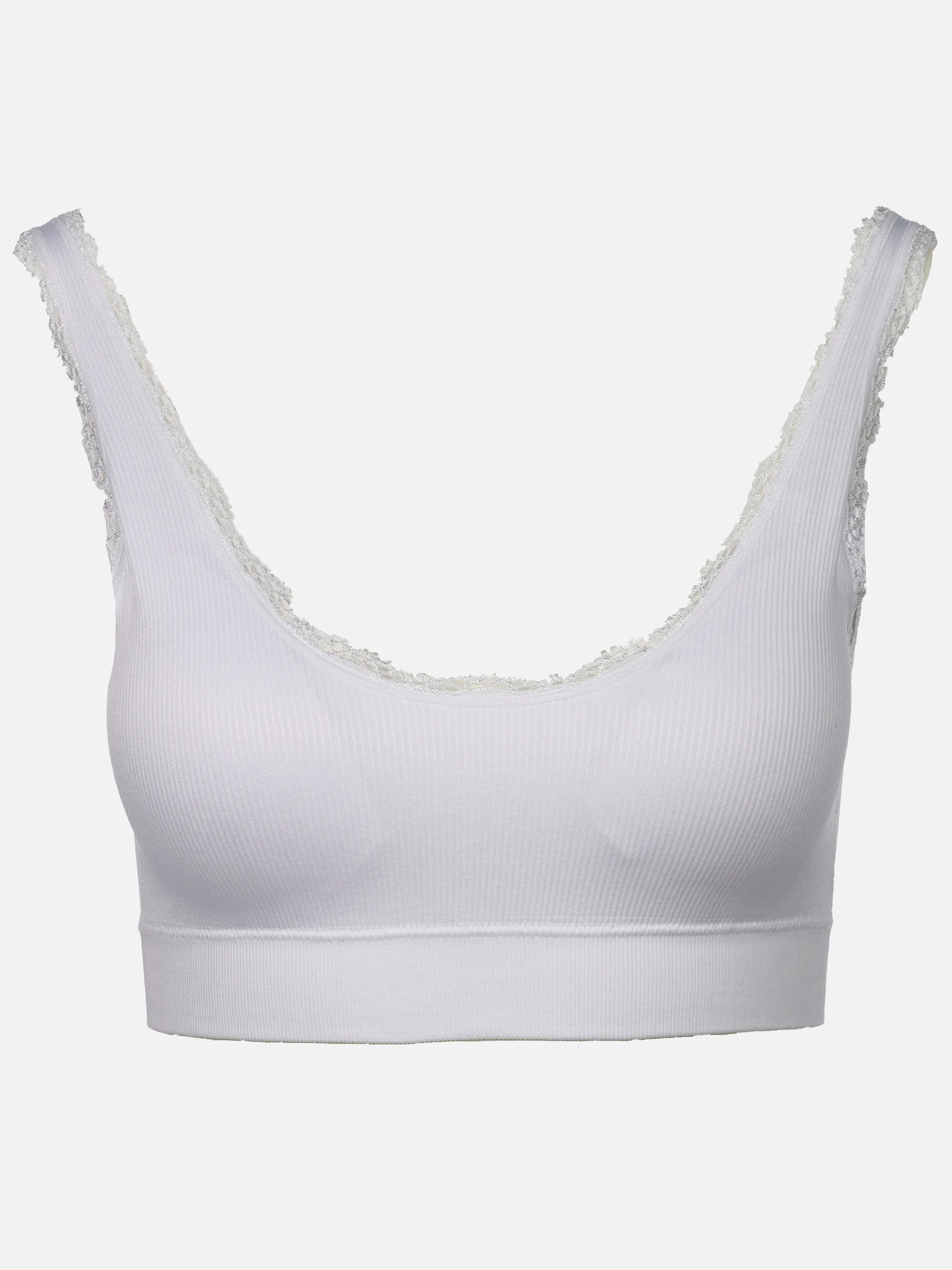Sure Bustier Seamless Rippe&Spitze Weiß 922779 WEIß 1