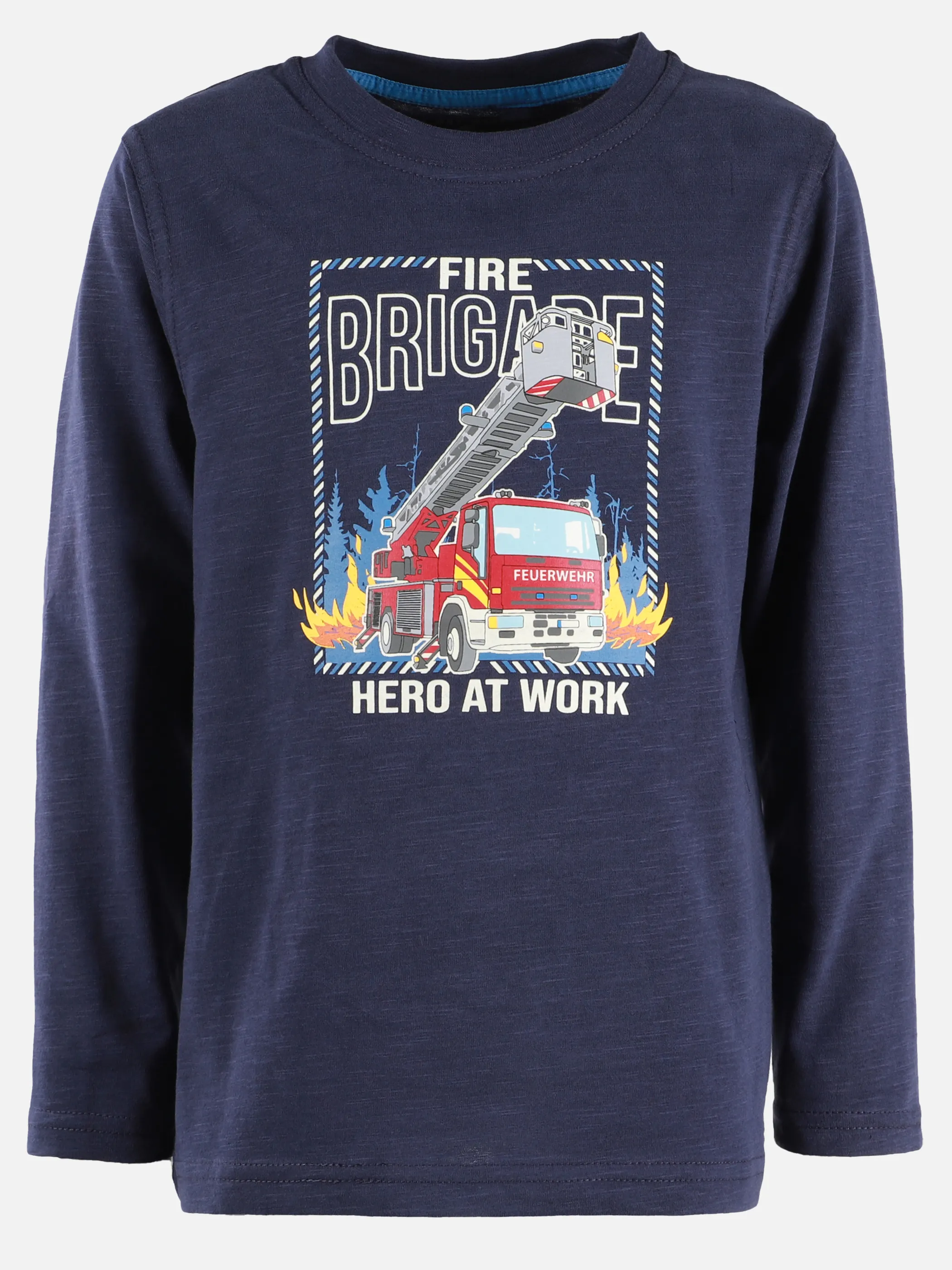 One Way KJ Longsleeve mit Feuerwehr Auto Print in blau Blau 913465 BLAU 1