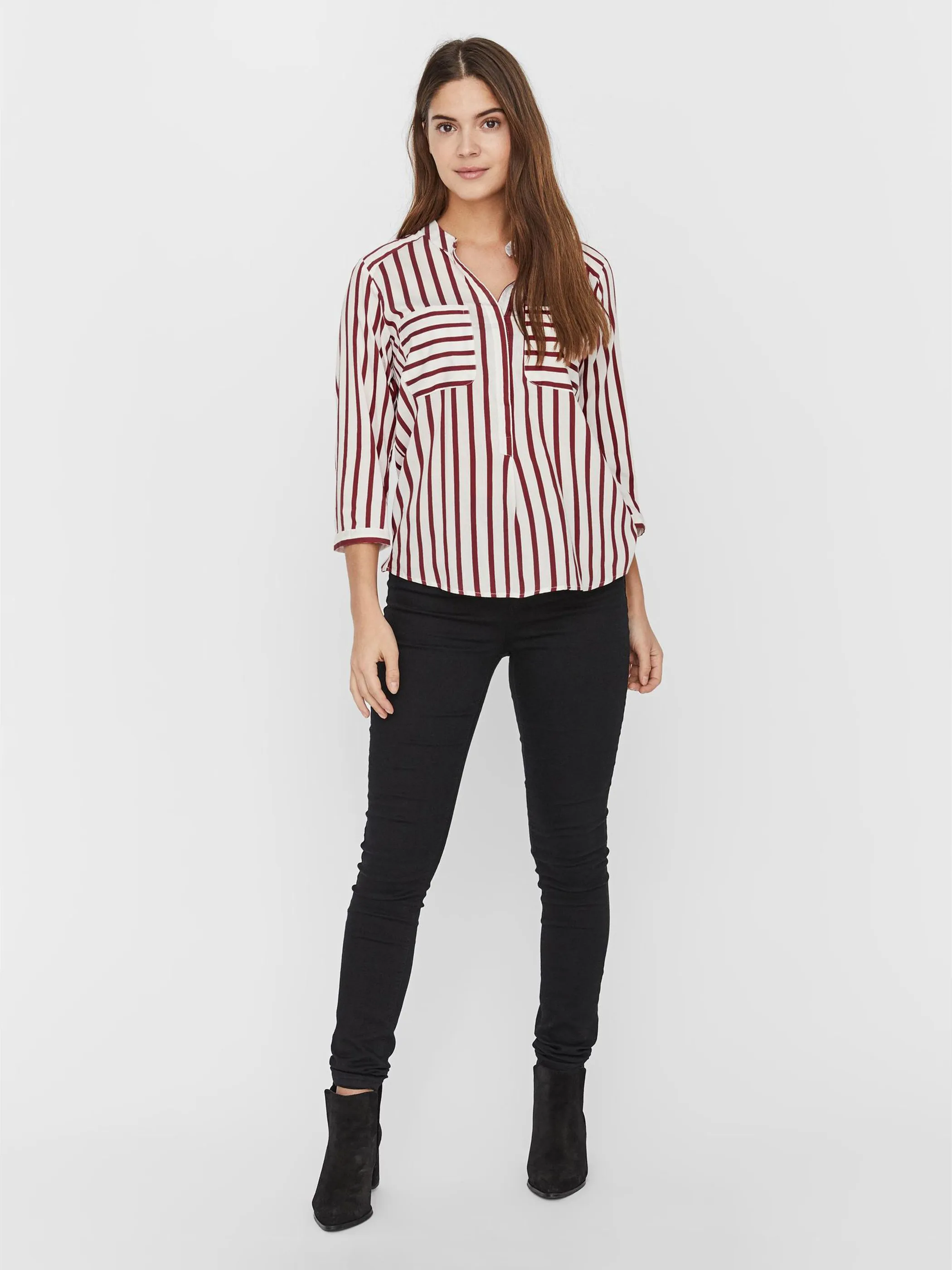 Vero Moda 10168581 VMERIKA STRIPE 3/4 SH Weiß 760046 175598031 2 Vero Moda 10168581 VMERIKA STRIPE 3/4 SH Weiß 760046 175598031 2