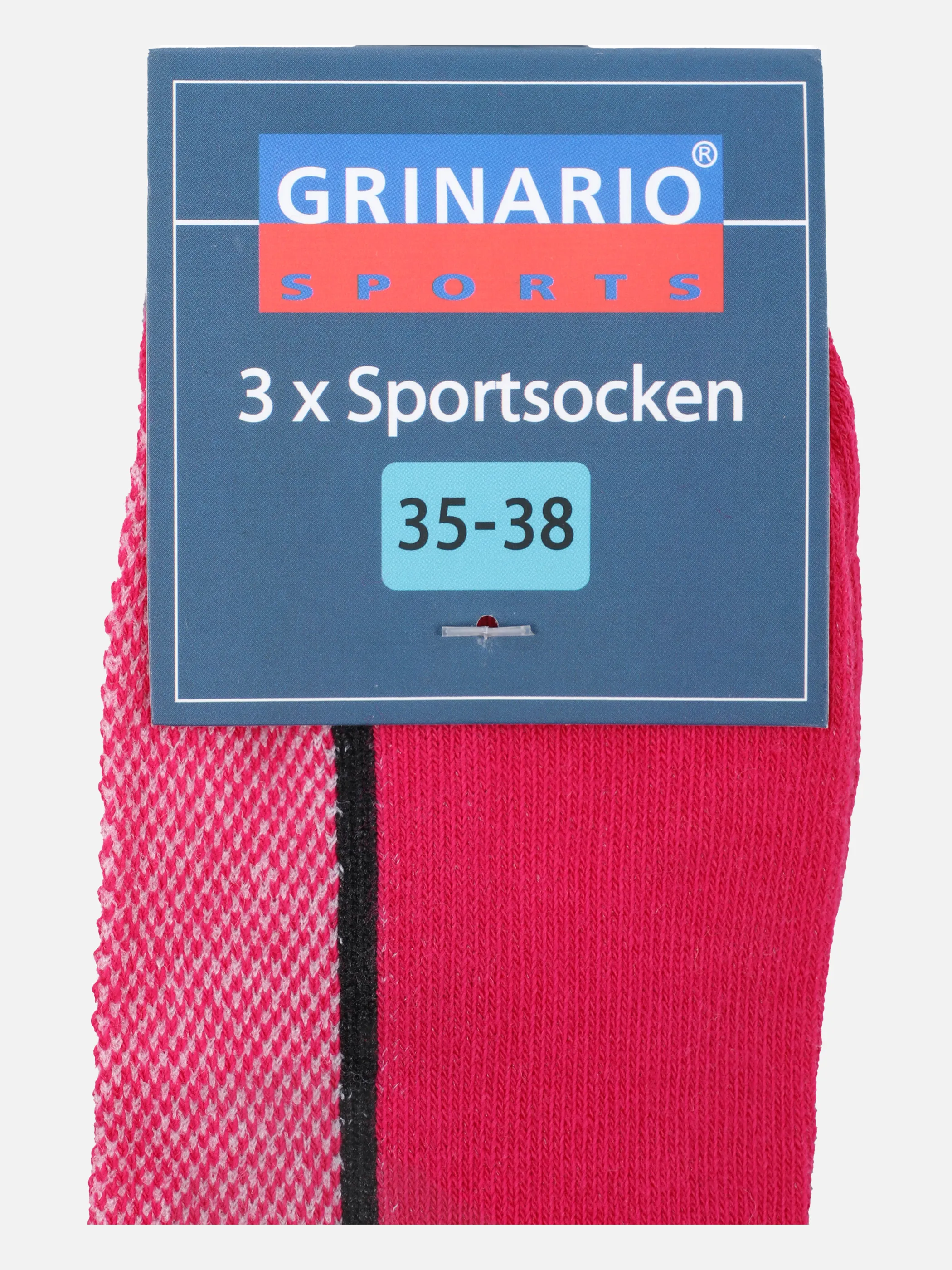 Grinario Sports Da. Sportsocken 3er Pack neon Grau 853561 GREY/PINK/ 3