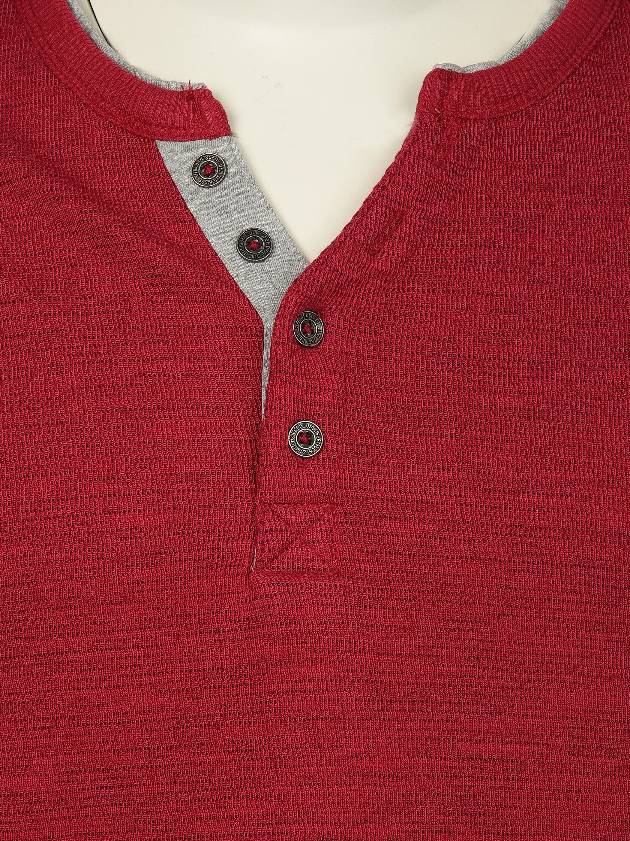 Jim Spencer He. Henleyshirt 1/1 Arm space Rot 898399 RED 3