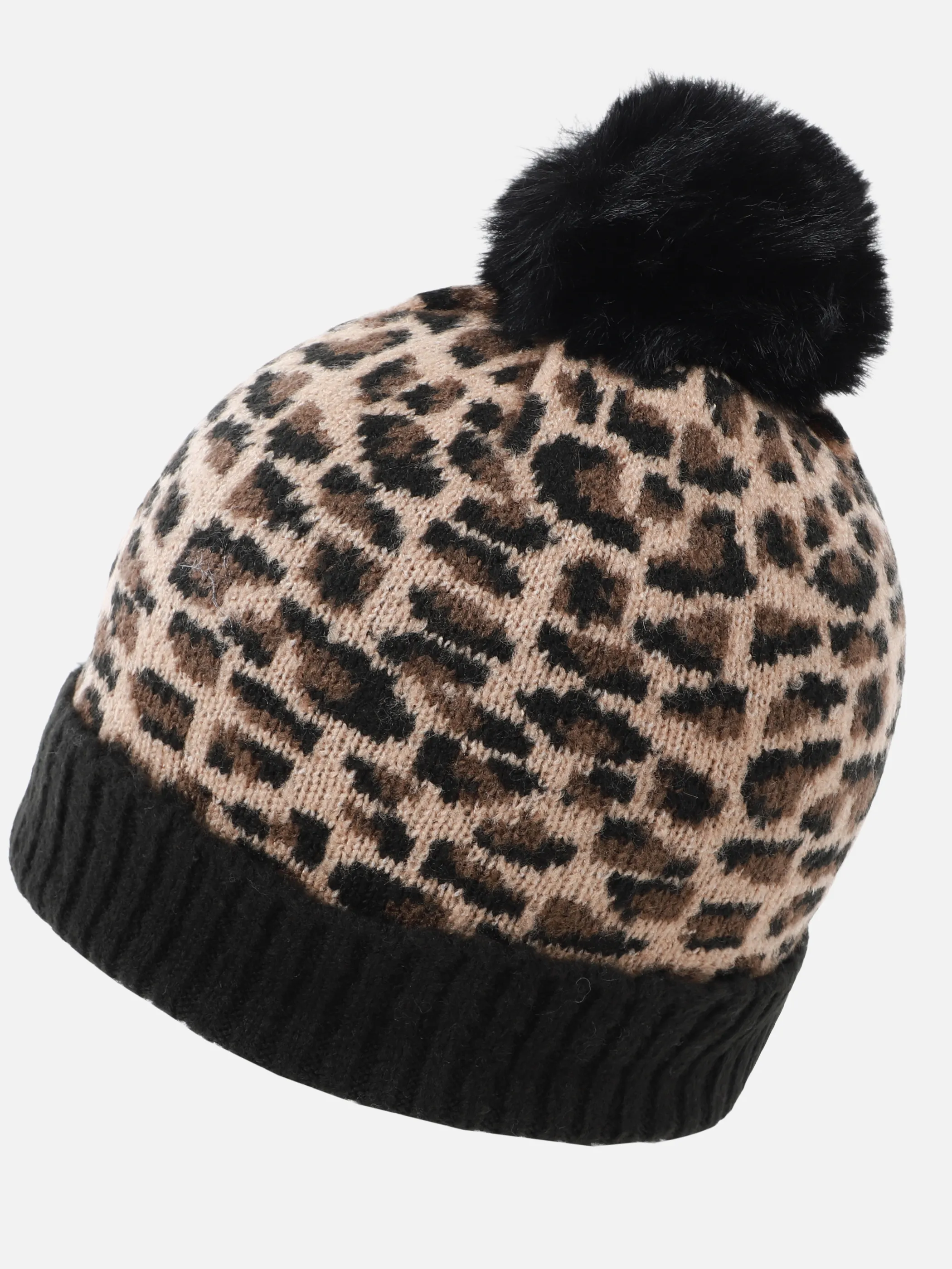 Sure Da-Beanie m. Leo Print Schwarz 929814 SW/CAMEL 2