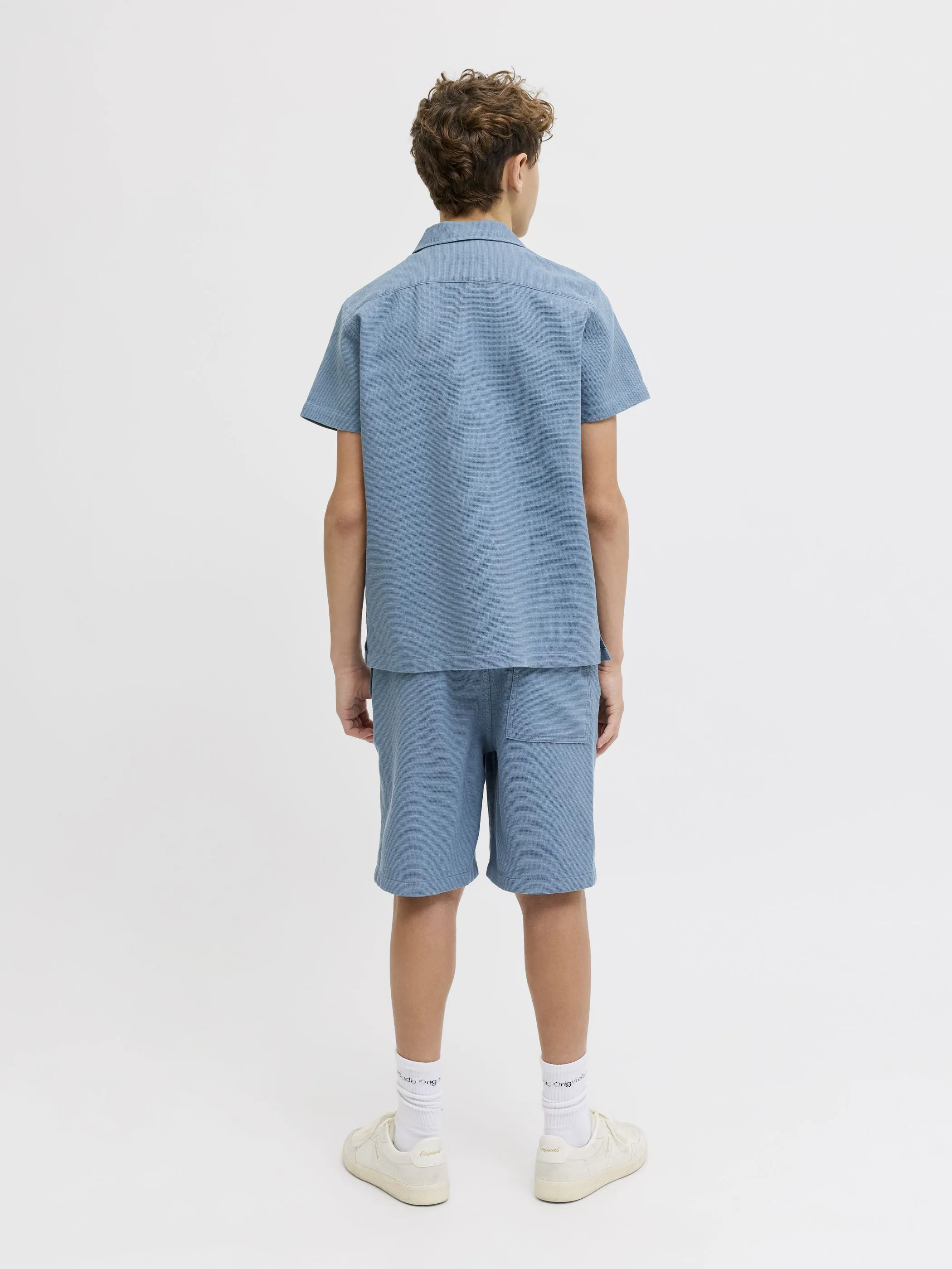 Jack&Jones Junior 12295599 JJGLOBAL WAFFLE RESOR Blau 927590 176533 2