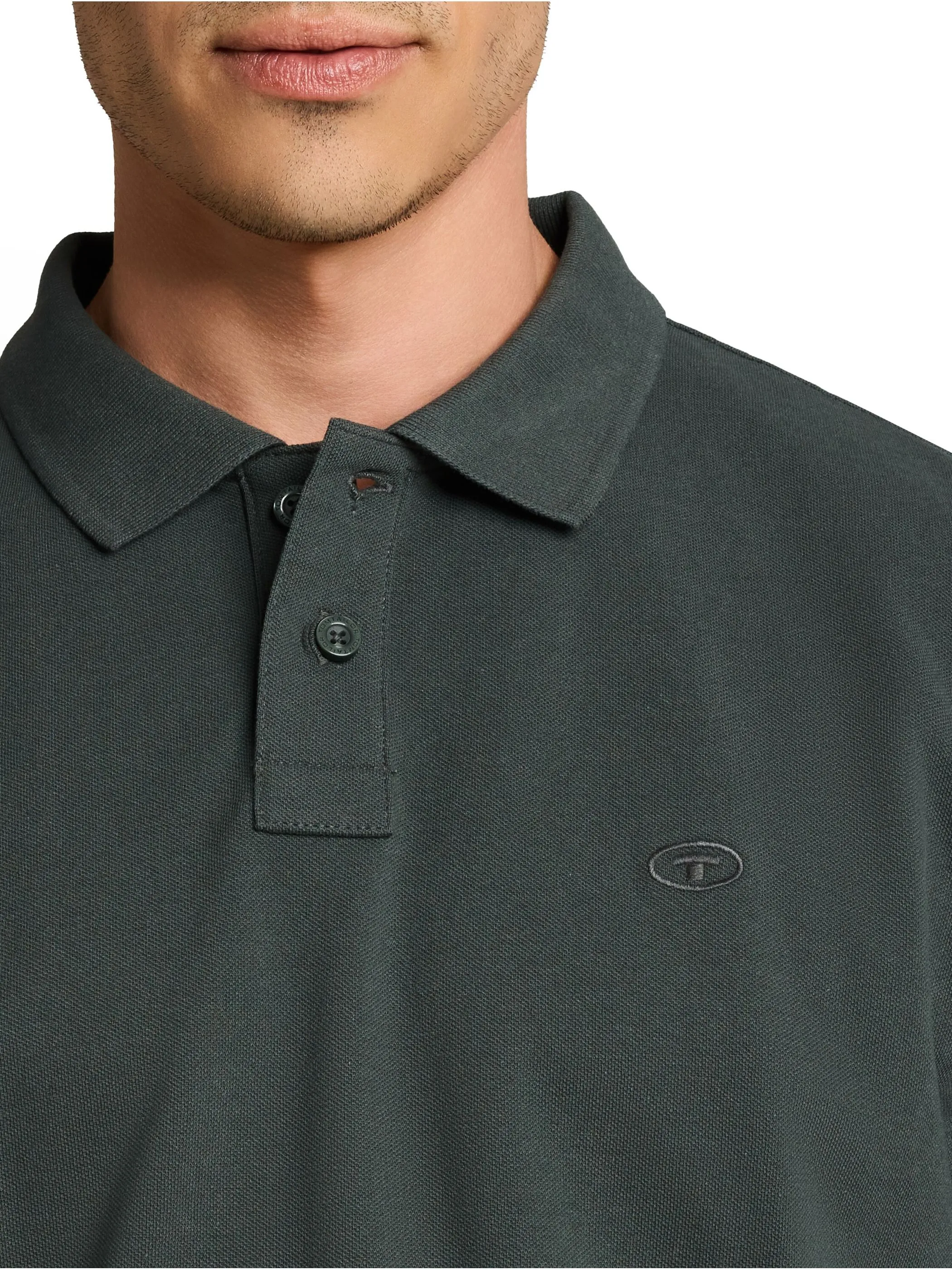Tom Tailor 1052652 NOS basic longsleeve polo Grün 934239 14406 3
