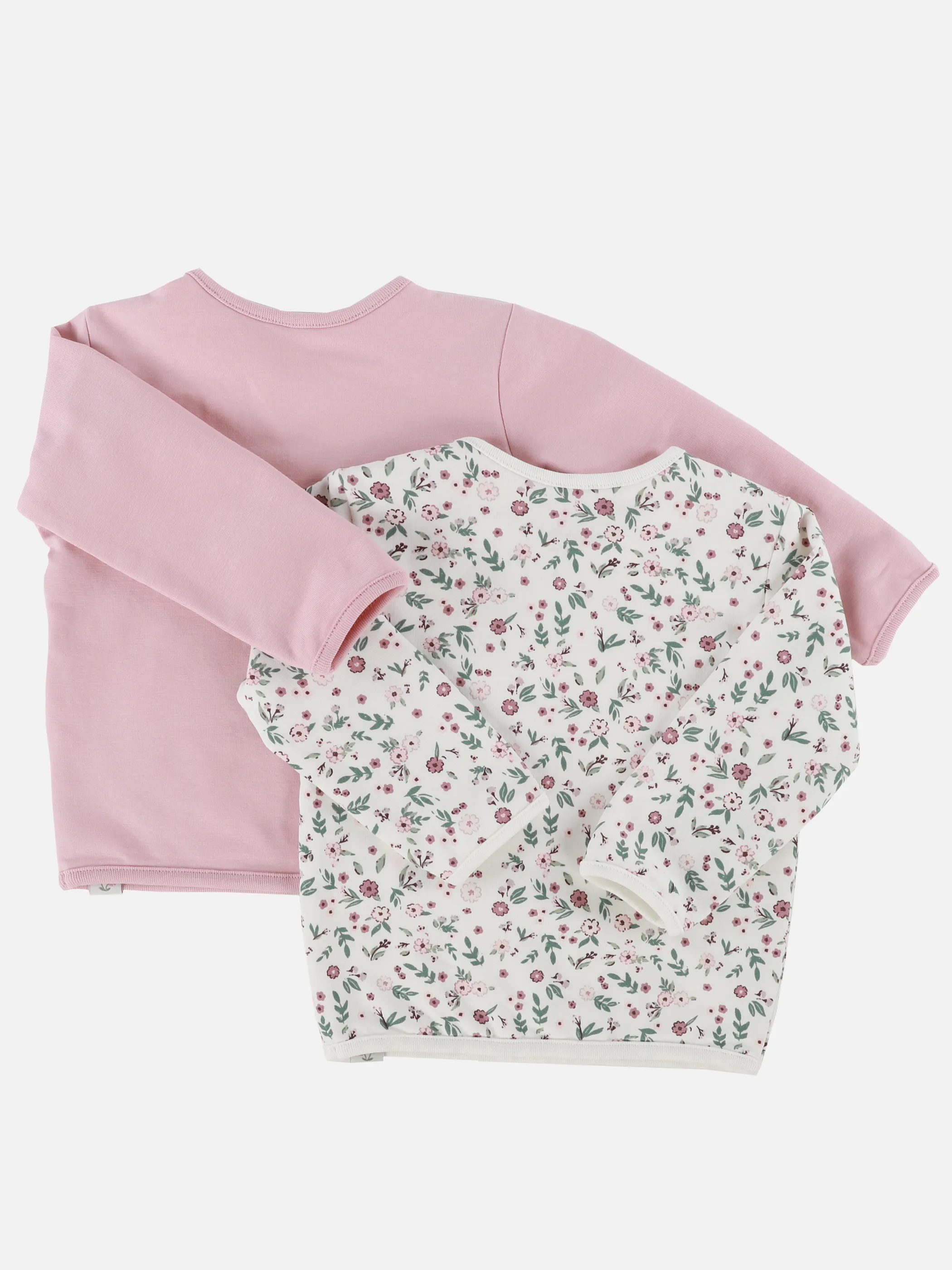Bubble Gum BM Sweatshirt 2er Pack mit Blumen Rosa 913425 WEIß/ROSA 2