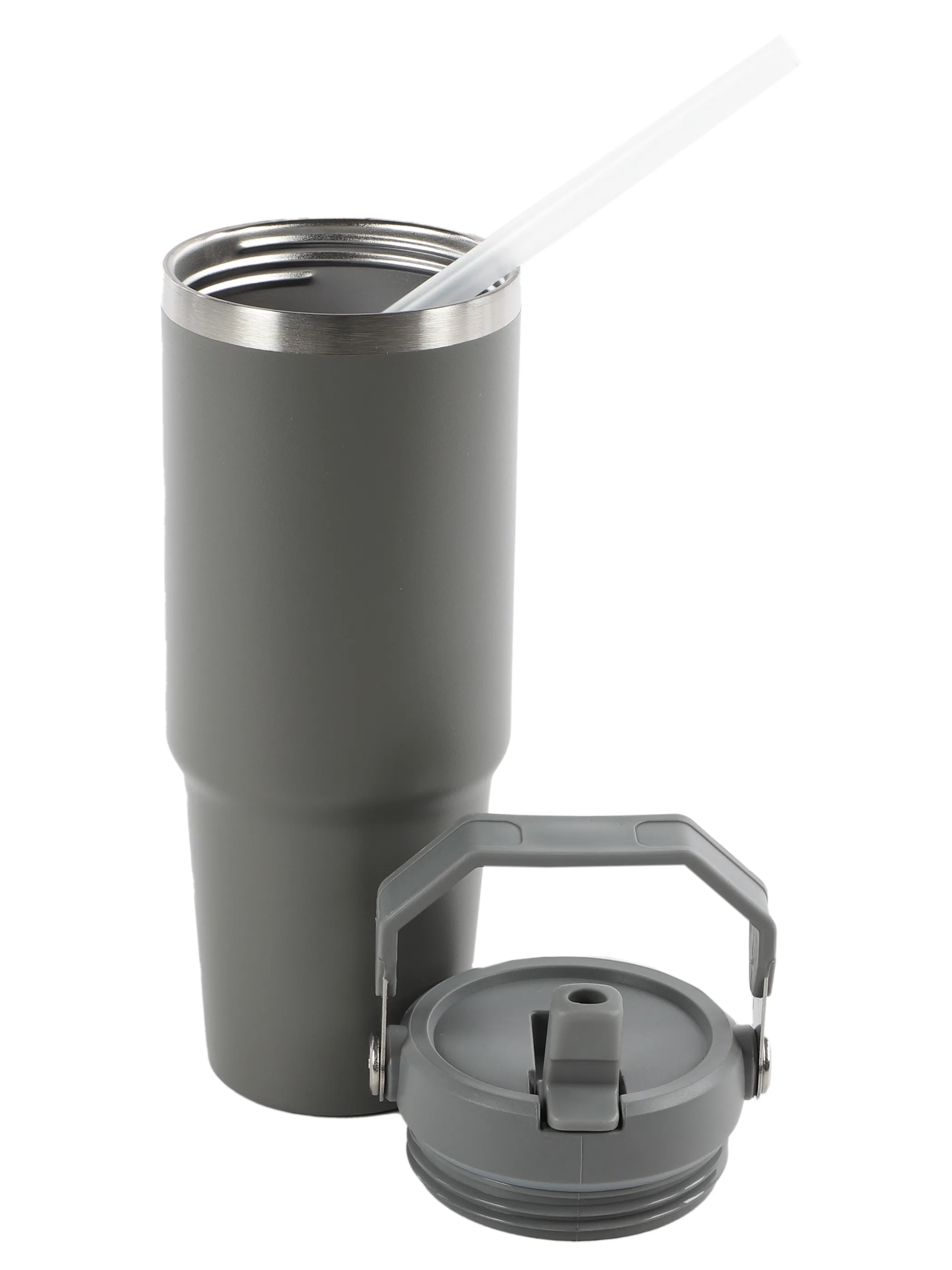 Dream House Thermobecher inkl Flip Strohha Grau 915836 GRAU 2