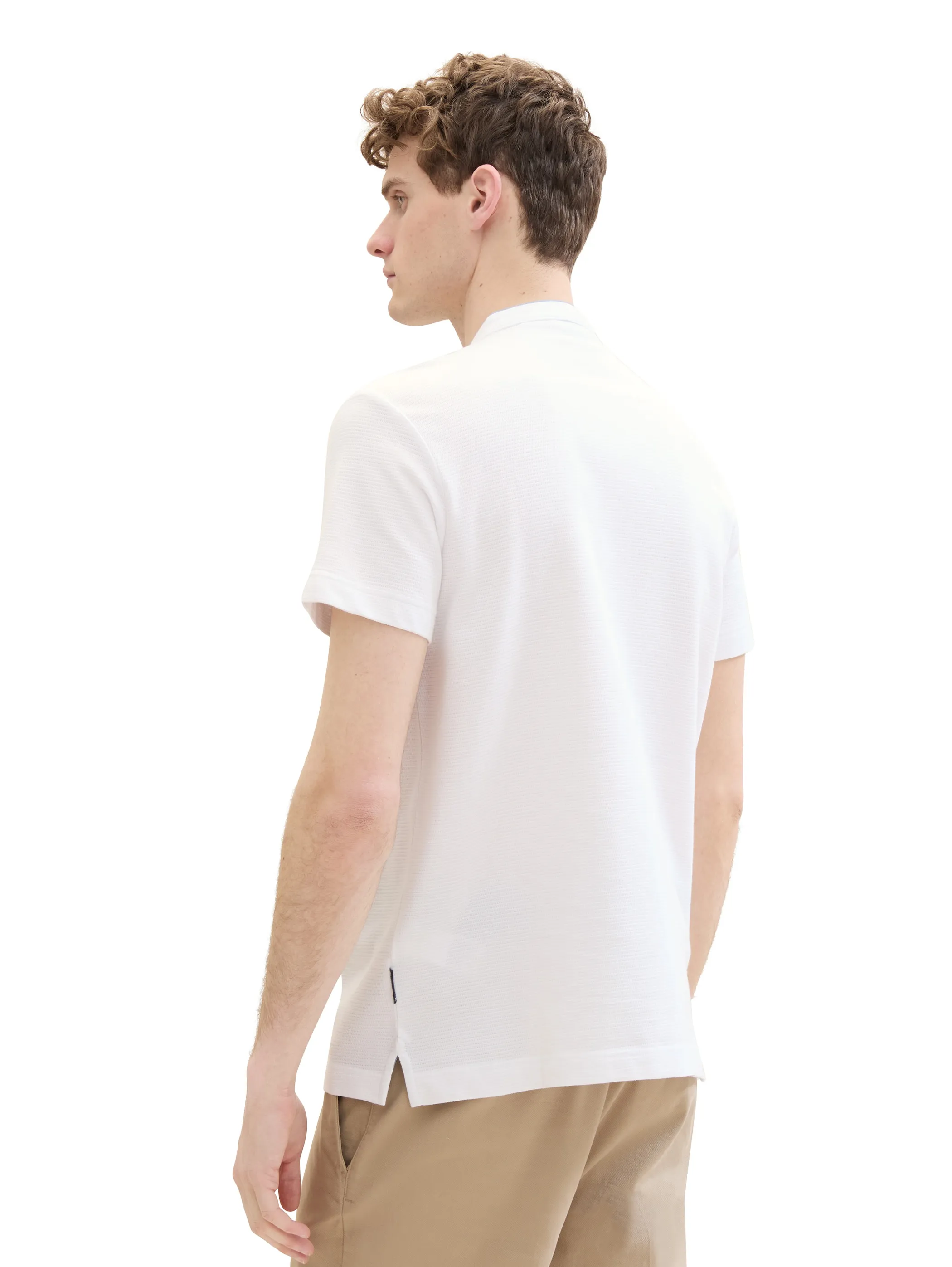 Tom Tailor 1041809 structured stand-up polo Weiß 895687 20000 2