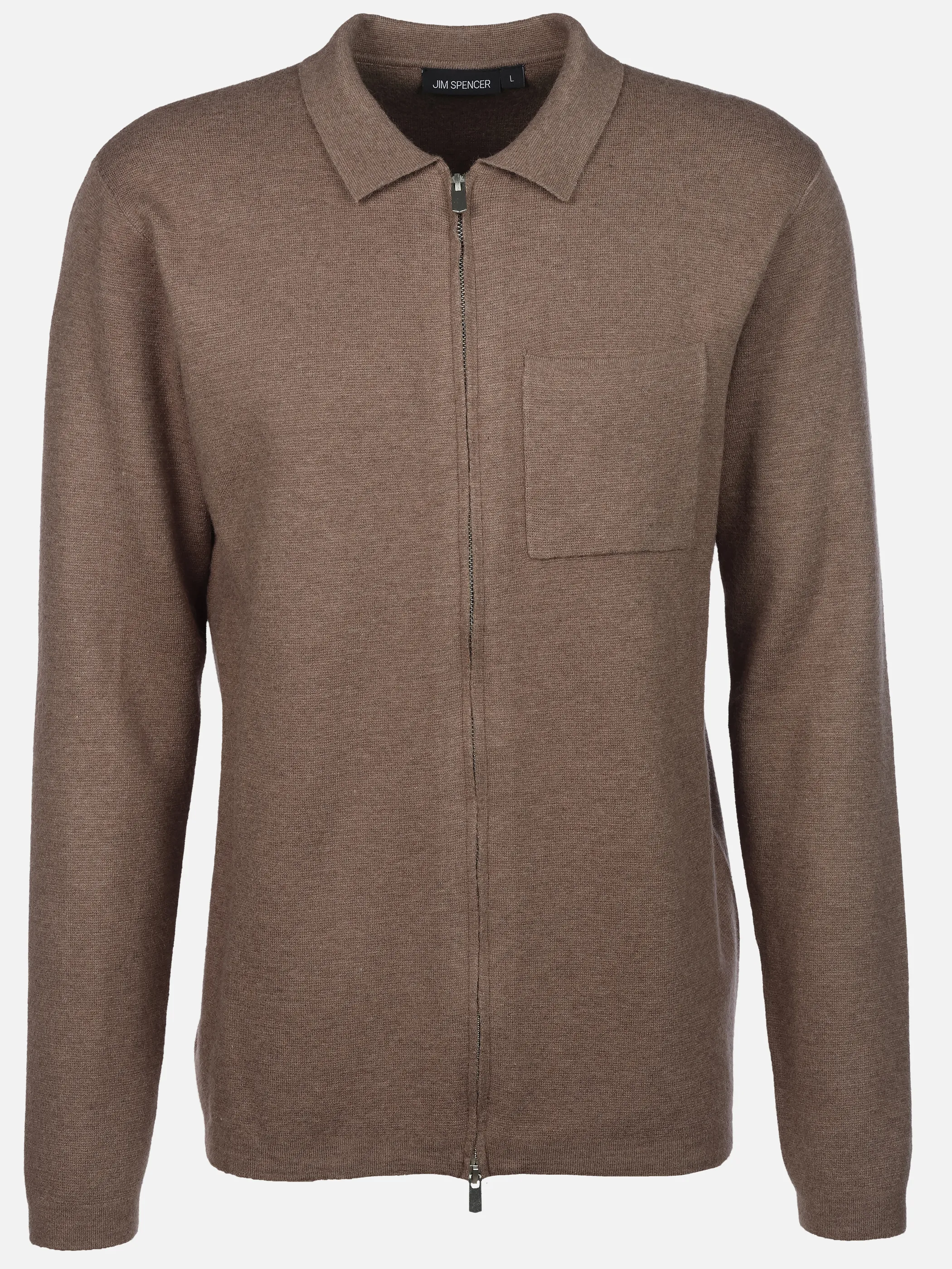 Jim Spencer He. Strickjacke RV Polokragen Braun 931163 BROWN 1