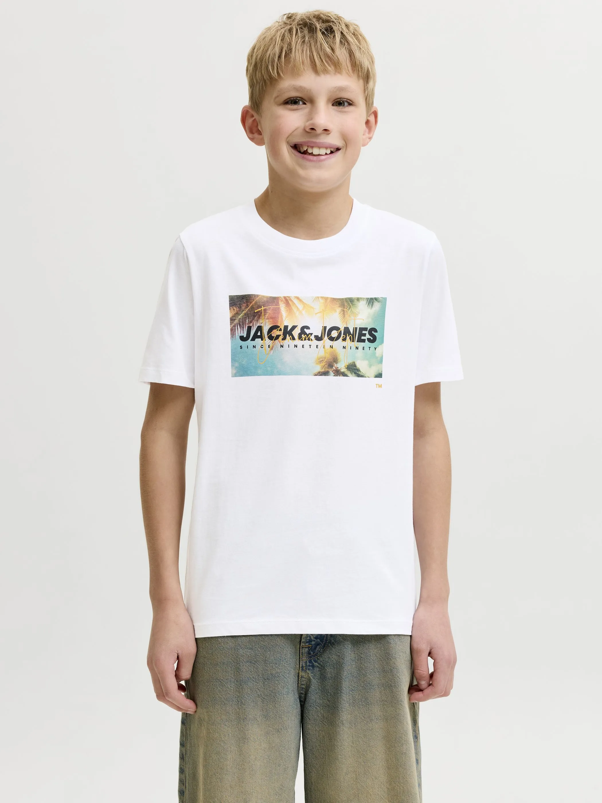 Jack&Jones Junior 12289947 JJINDIANA TEE SS CREW NECK JNR Weiß 920174 177627 3