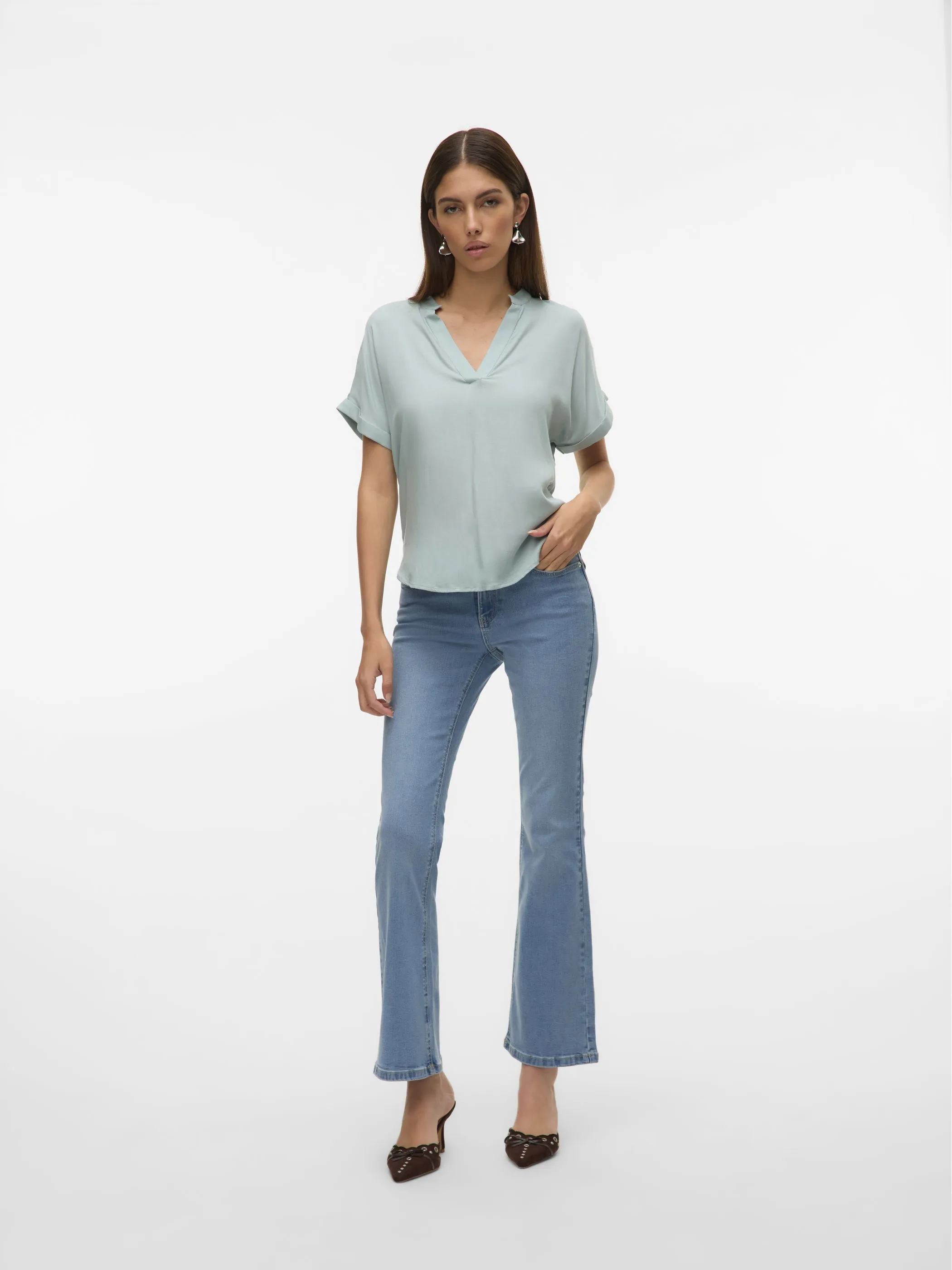 Vero Moda 10279697 VMBEAUTY SS TOP GA NO Blau 875220 294075 5