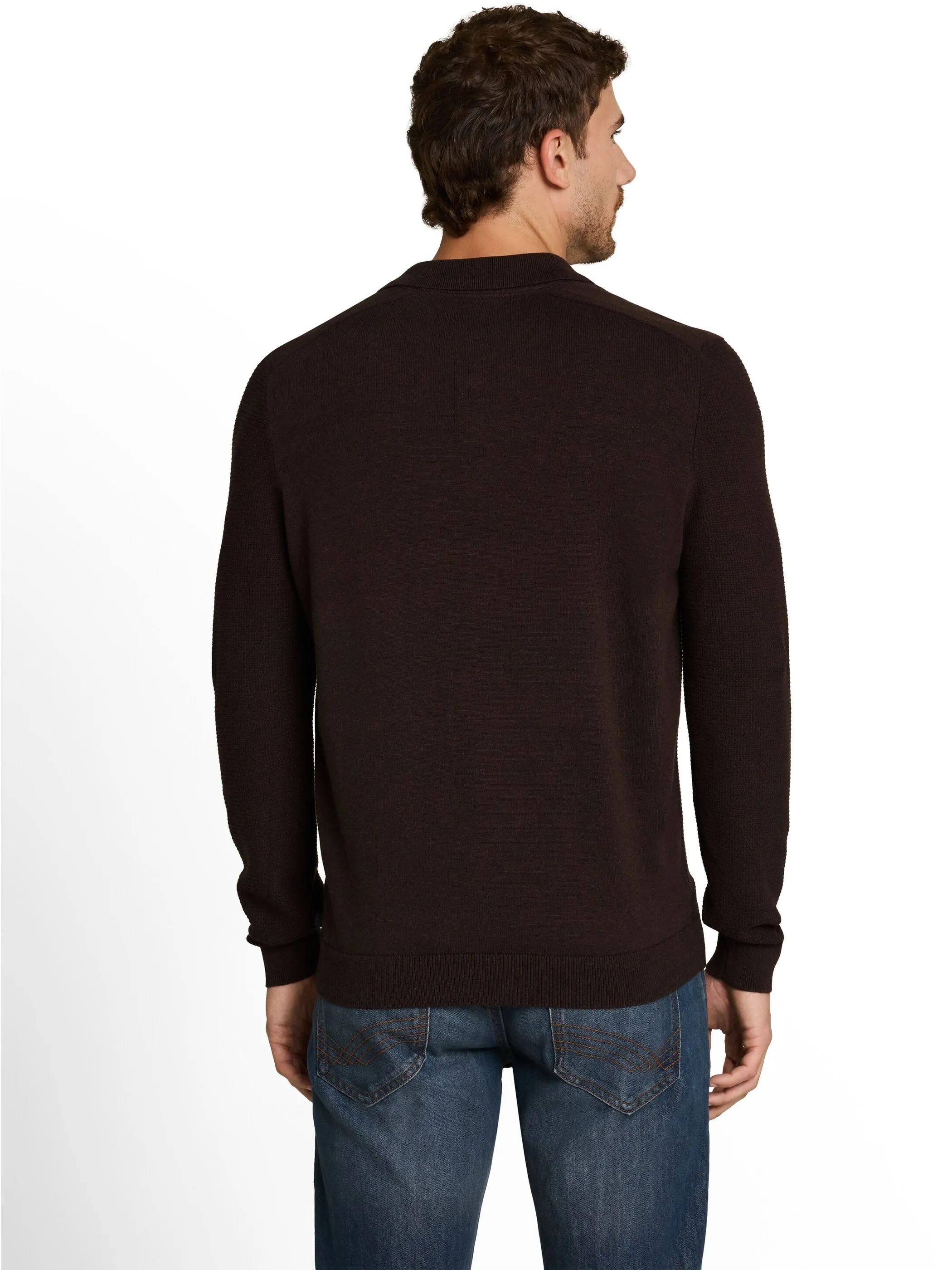 Tom Tailor 1052207 NOS structured knit polo Braun 934238 40781 2