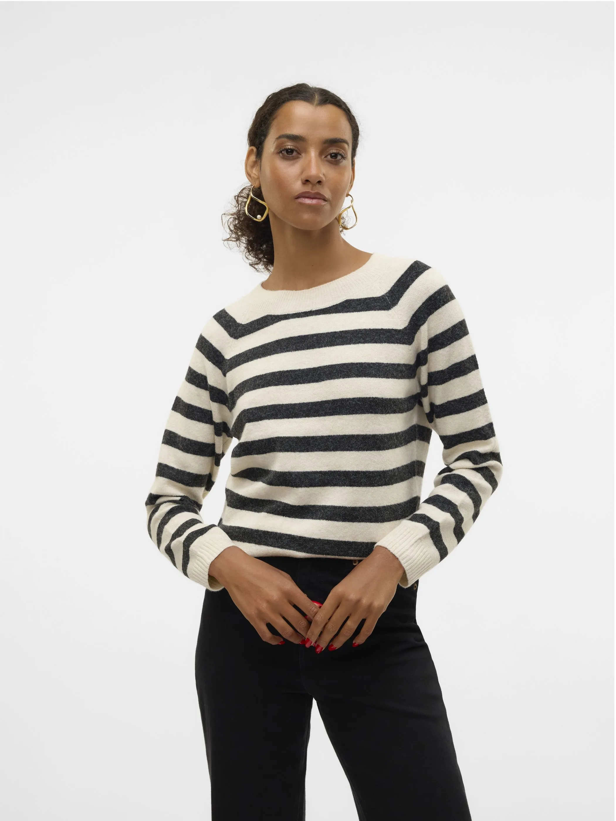 Vero Moda 10201022 VMDOFFY LS O-NECK BLO Schwarz 790647 222913007 5