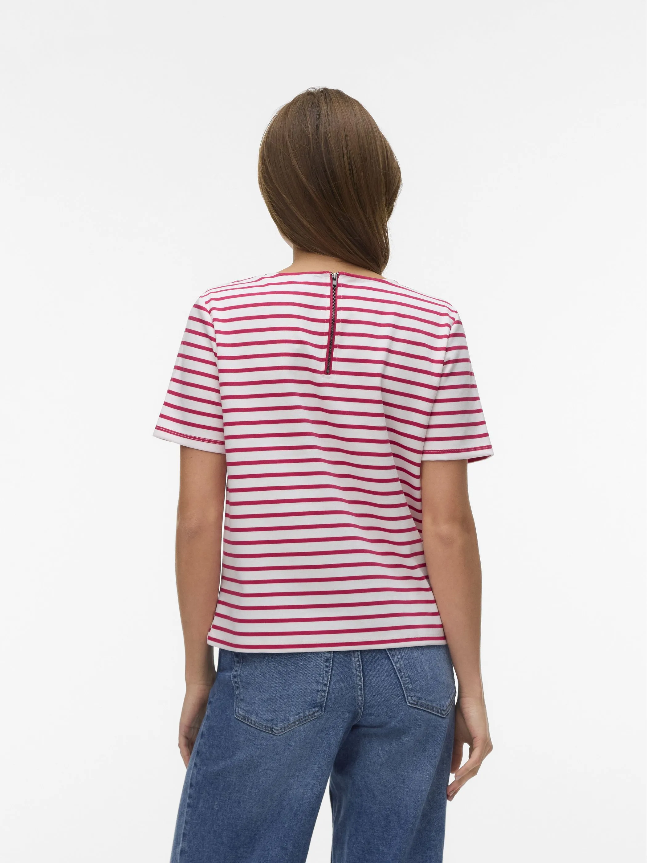 Vero Moda 10304716 VMABBY SS ZIP TOP JRS Weiß 891879 175598010 5