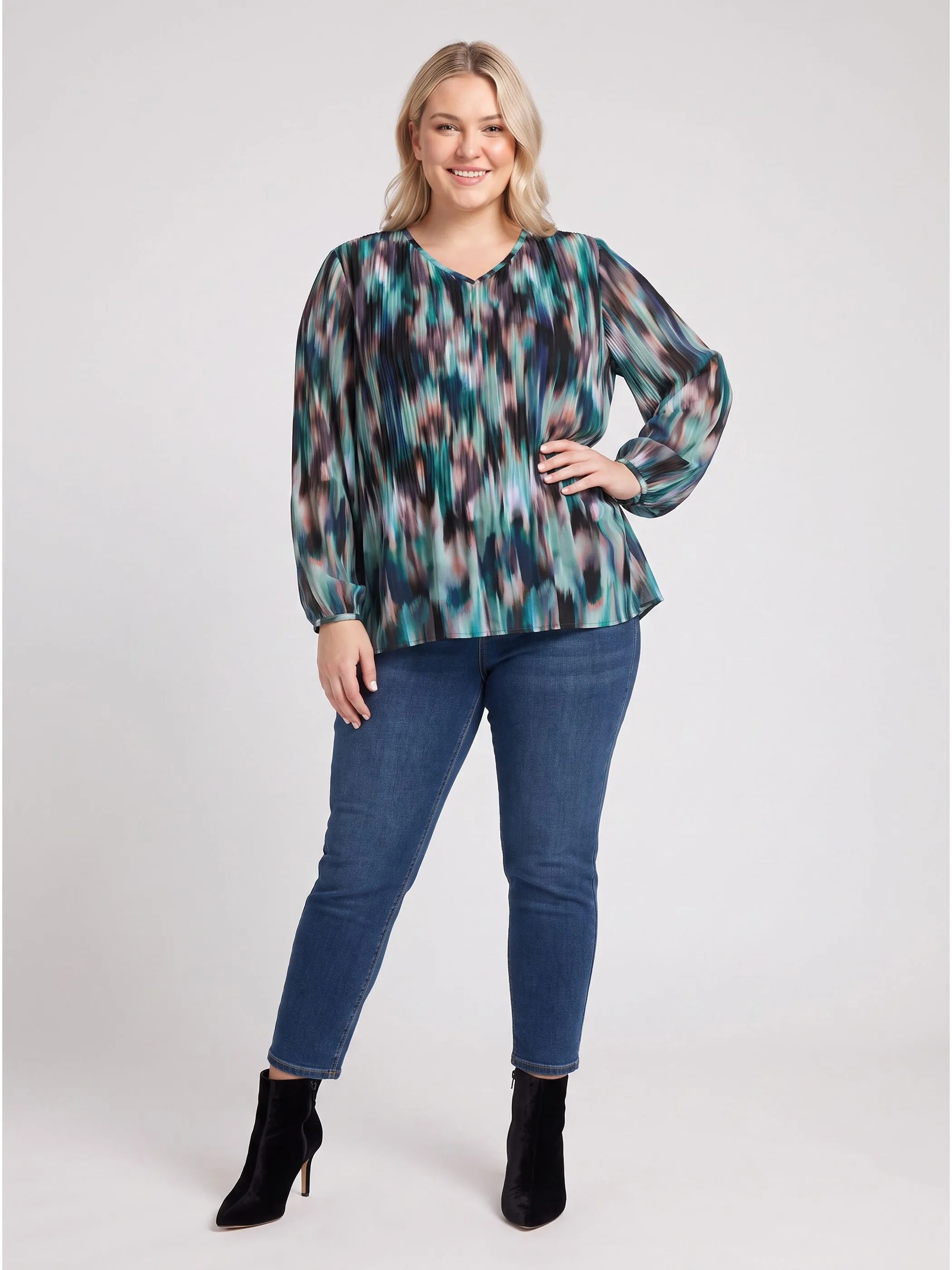 Sonja Blank Da-gr.Gr. Bluse Bunt 930010 AOP PRINT 1