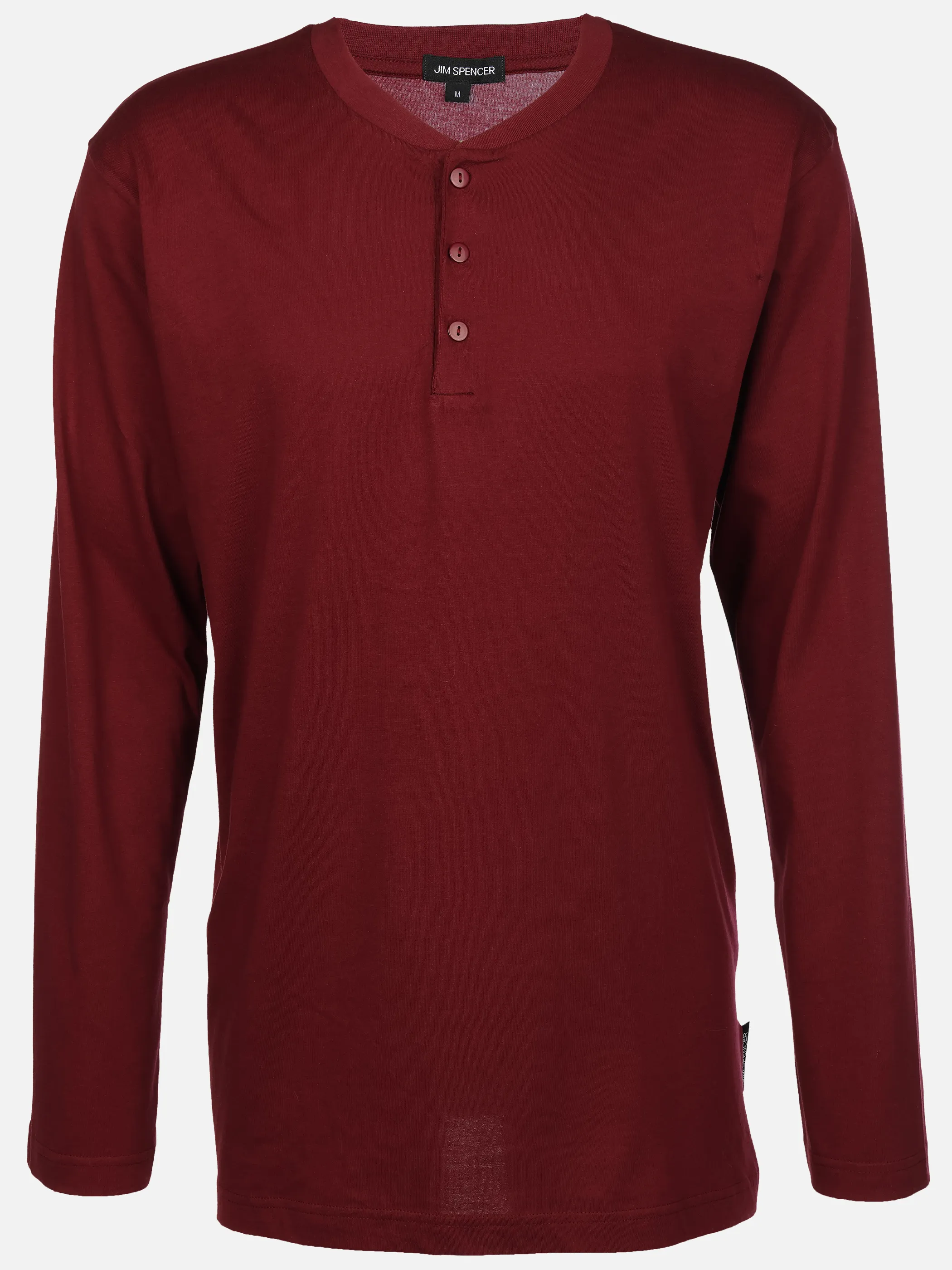 Jim Spencer He. Schlafshirt Serafino Rot 930619 BORDO 1