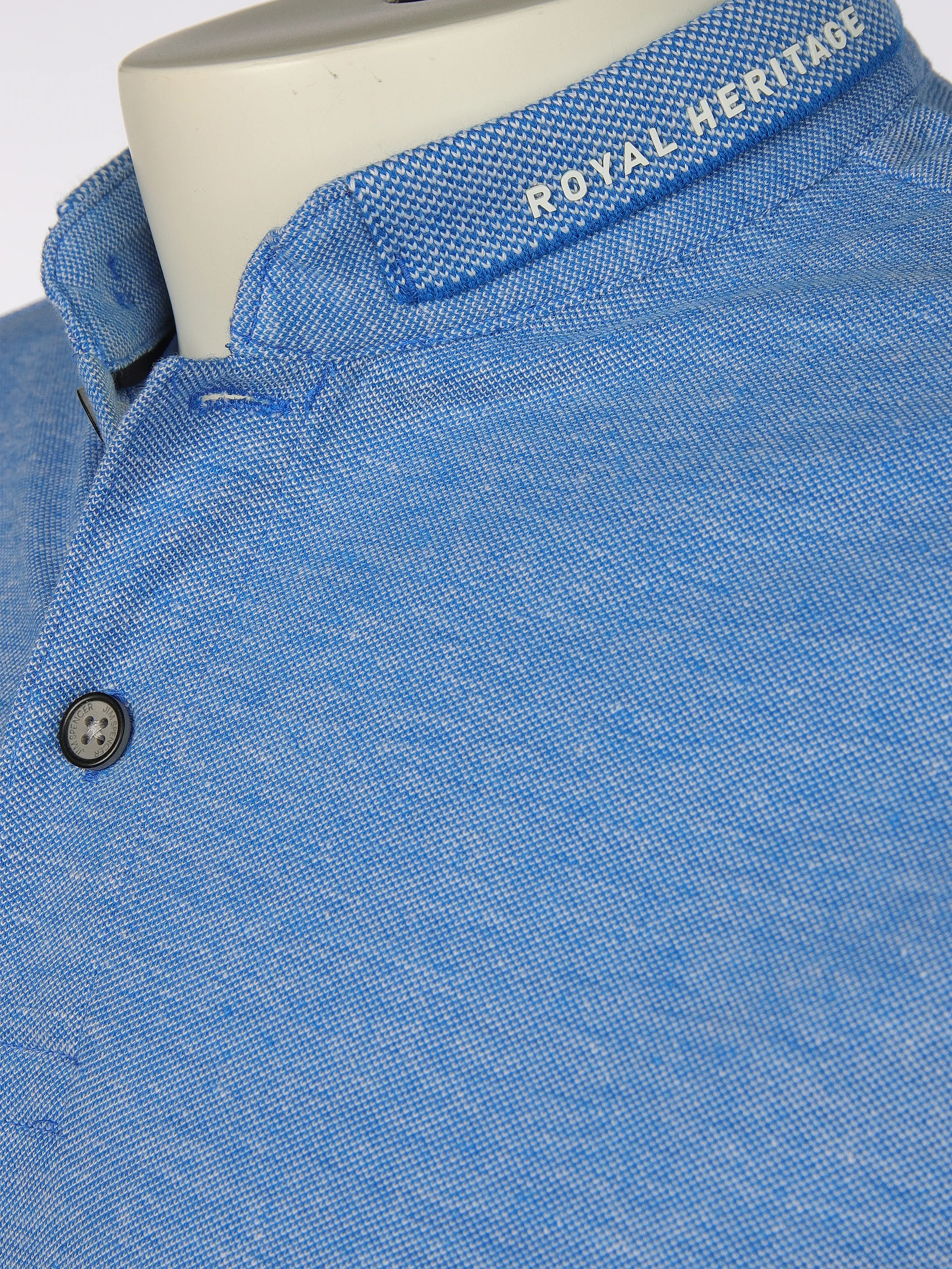 Jim Spencer He. Polohirt 1/2 Arm Steh Kragen Blau 906258 BLUE 3