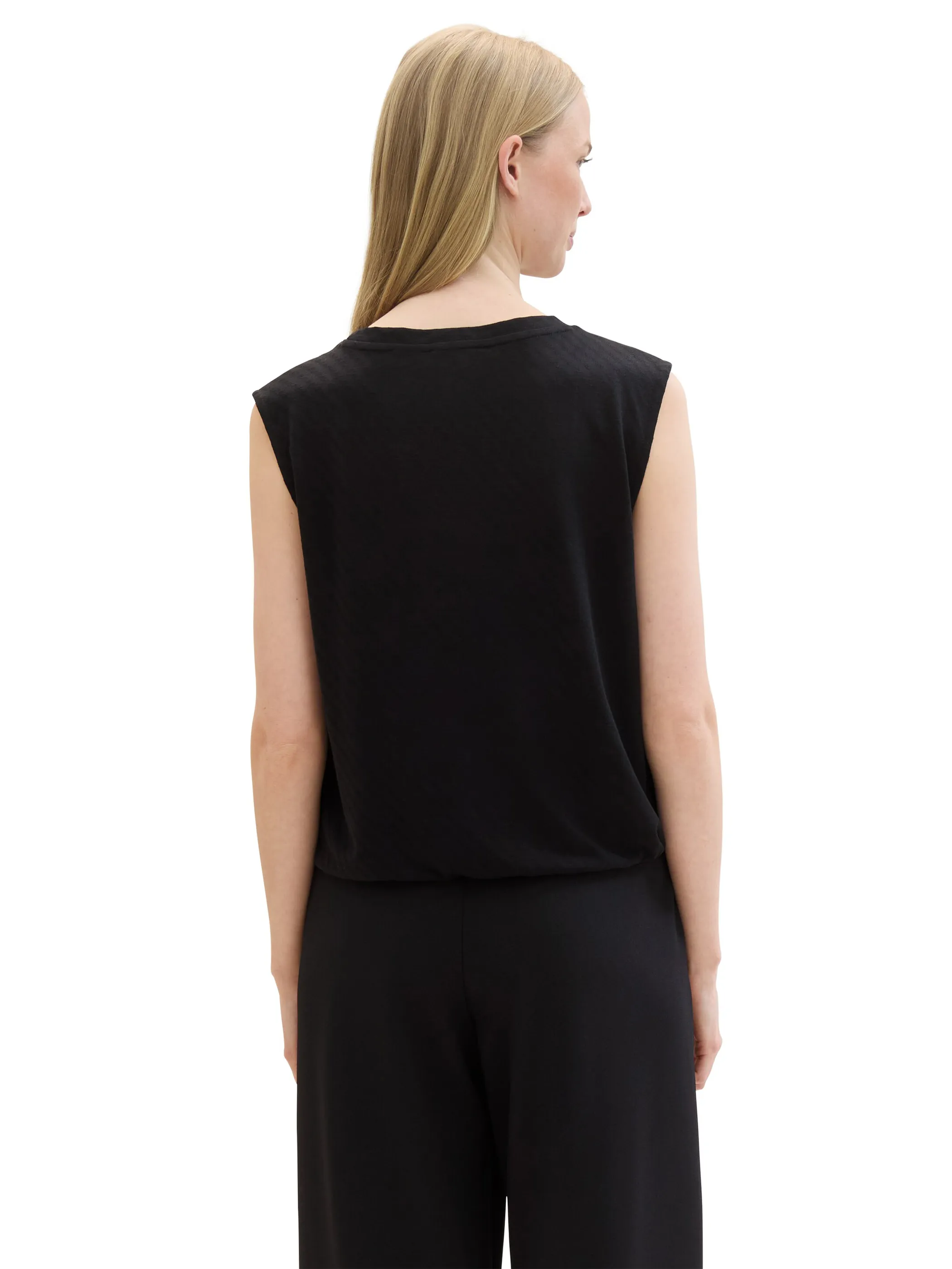 Tom Tailor 1041576 T-shirt top structured Schwarz 895791 14482 2